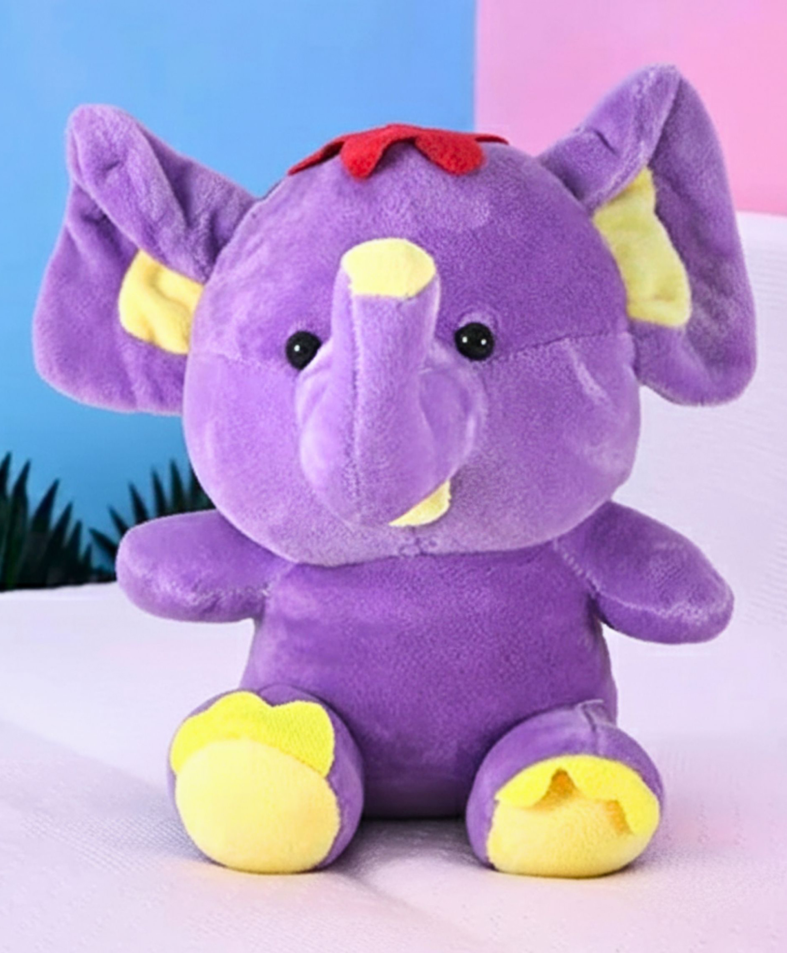 Tickles Cute Baby Elephant Soft Stuffed Plush Toy for Kids Boys & Girls Birthday Gift Purple - Height 17 cm-image-38