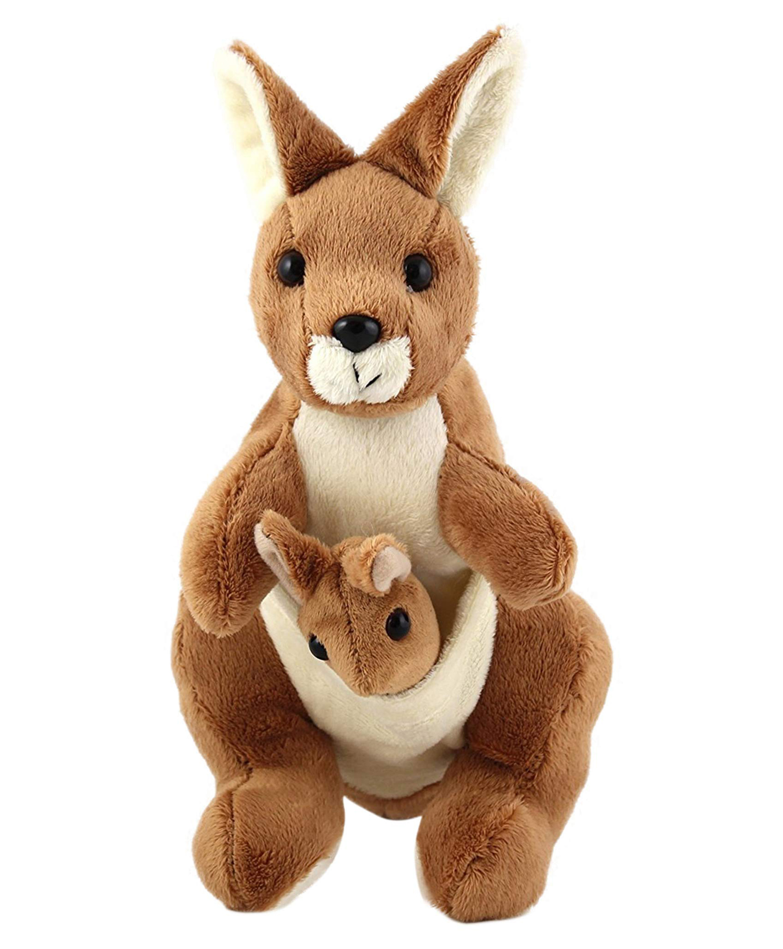 Tickles Kangaroo Mother with Baby Stuffed Soft Plush Toy Kids Birthday (Size: 30 cm Color: Light Brown)-image-35