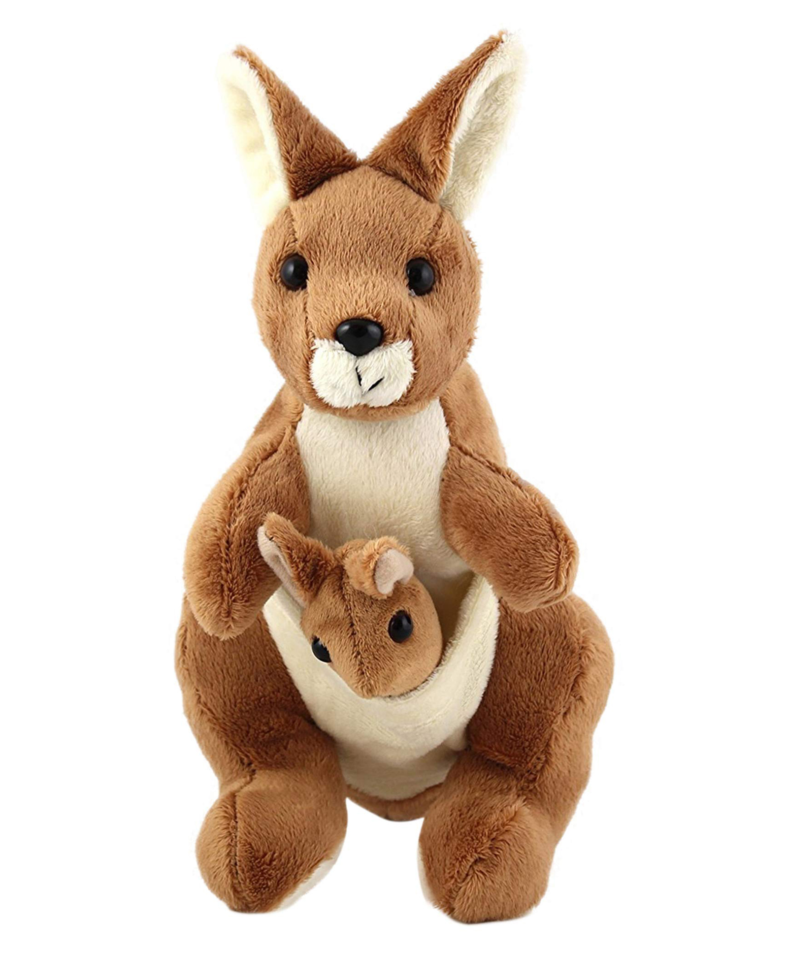 Tickles Kangaroo Mother with Baby Stuffed Soft Plush Toy Kids Birthday (Size: 40 cm Color: Light Brown)-image-34