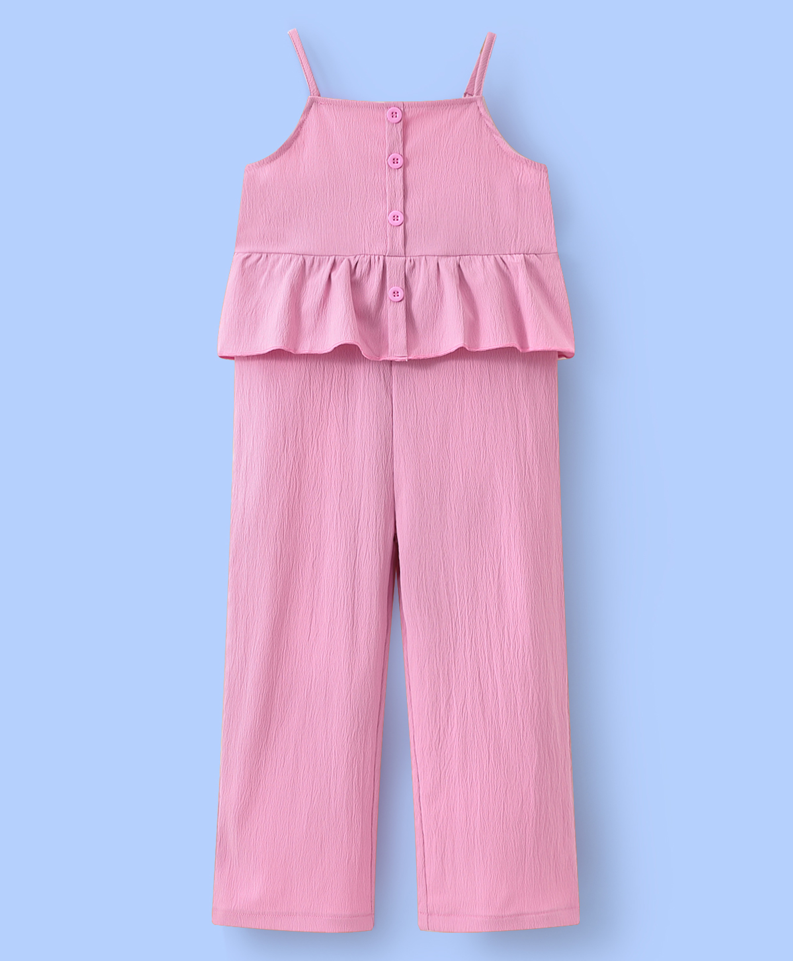 Mark & Mia Sleeveless Solid Jumpsuit With Frill Detailing - Pink-picture-27