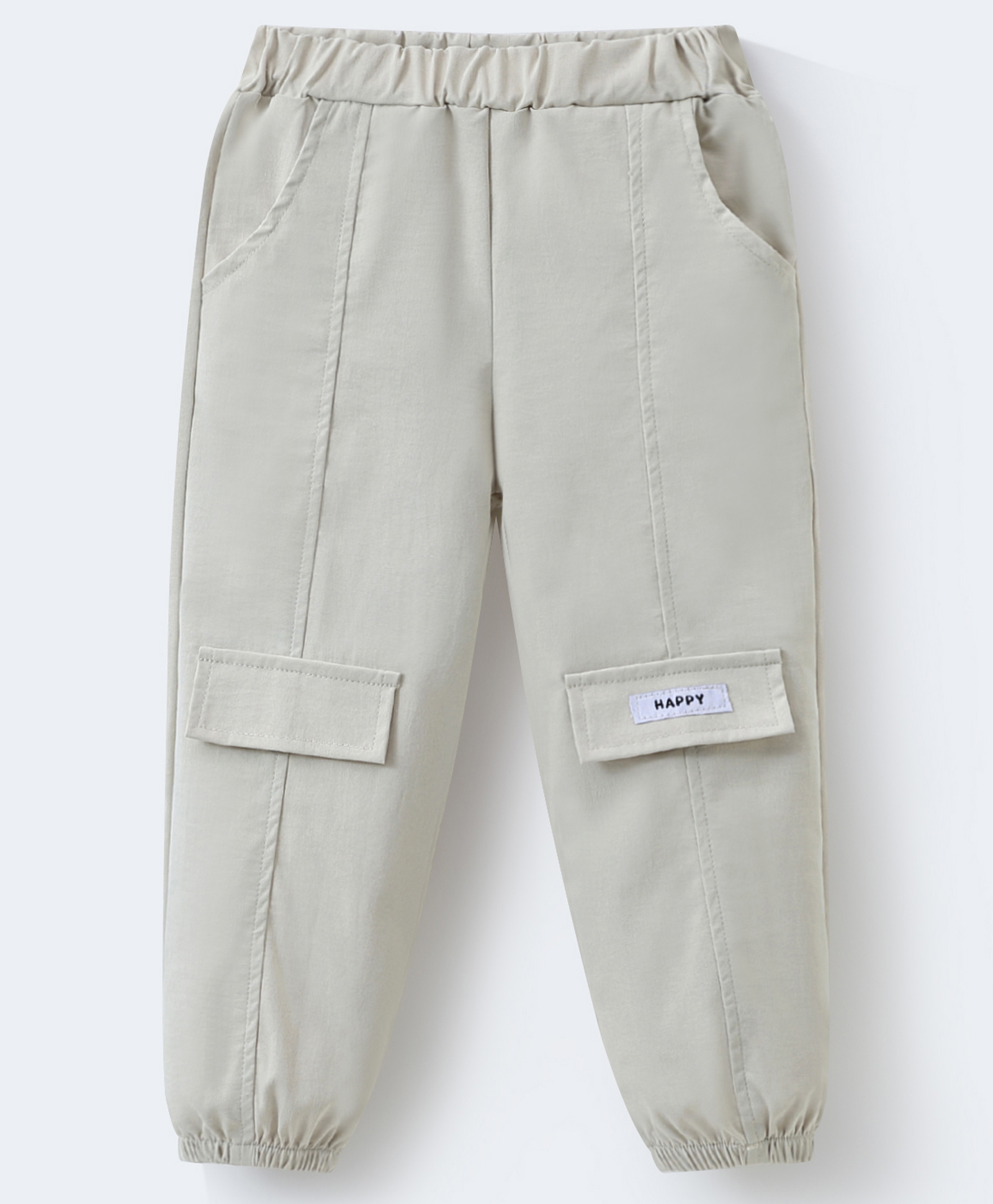 Mark & Mia Full Length Trousers with Cargo Pockets & Patch Detailing - Khaki-image-49