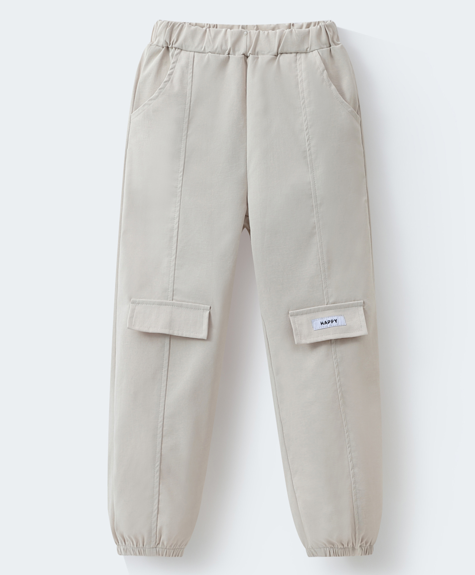 Mark & Mia Full Length Cut & Sew Trouser with Patch Detailing - Beige-picture-28
