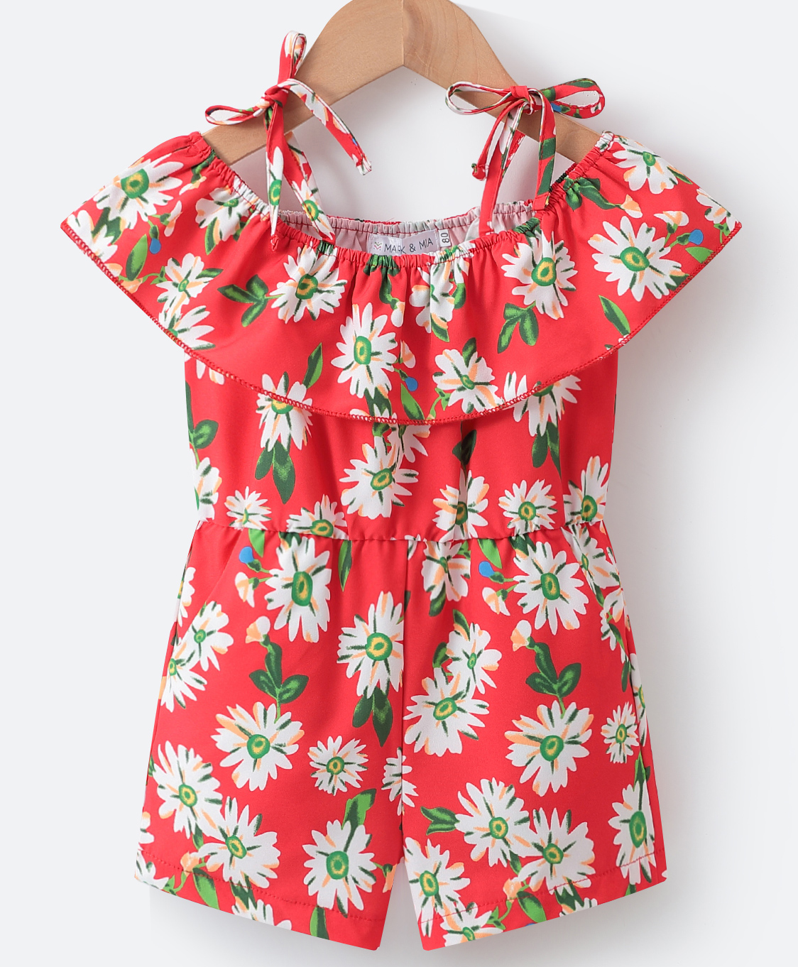 Mark & Mia Cold Shoulder Sleeves Jumpsuit With Floral Print - Red-image-0