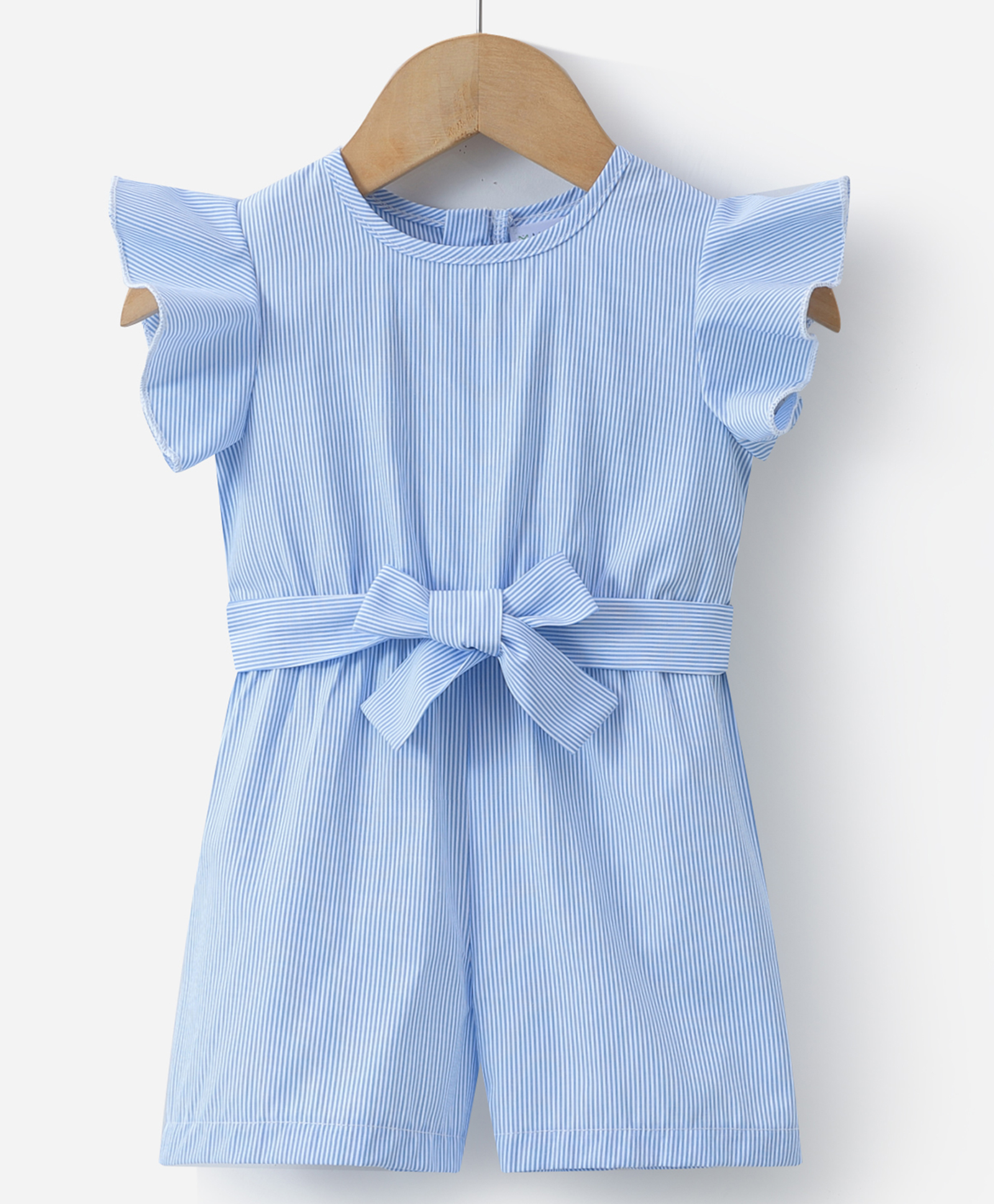 Mark & Mia Frill Sleeves Jumpsuit with Stripes - Blue & White-picture-19