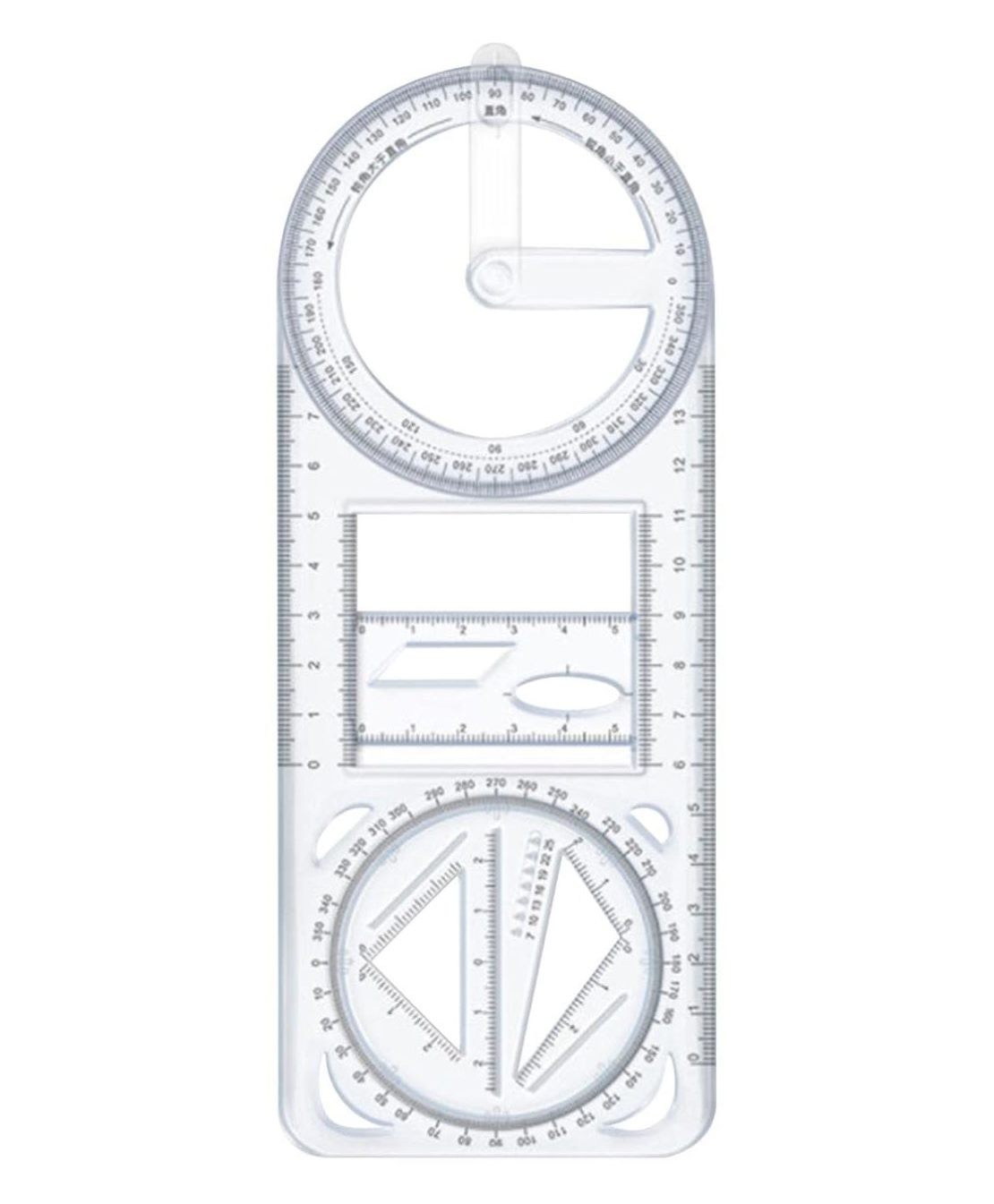 Ji and Ja Multifunctional Geometry Drawing Ruler for Creative Maths Learning Aids Drawing & Measurement (3306)-image-3
