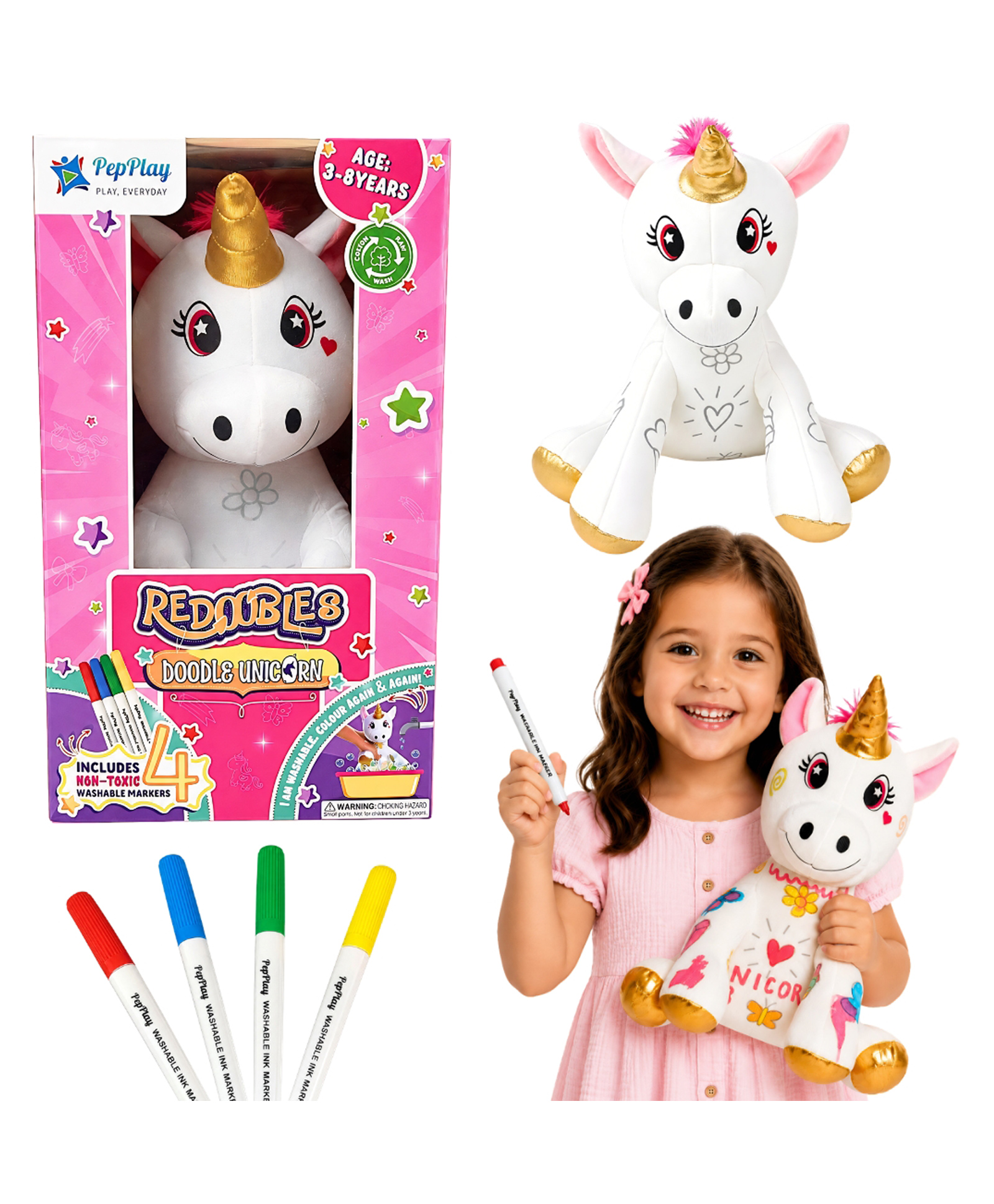 PepPlay Redoobles Doodle Unicorn Multicolour - Height 29 cm-image-9