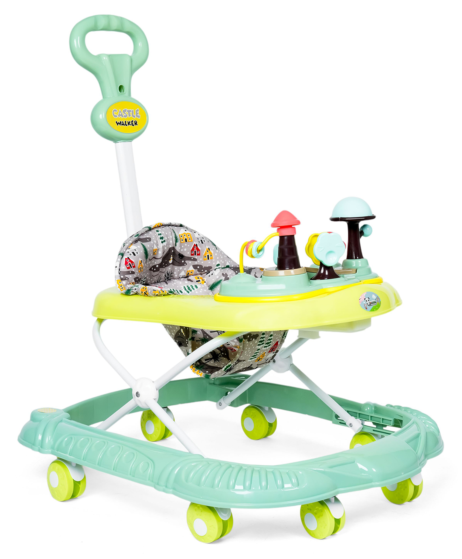 JoyRide Magical Tales Castle Baby Walker with Musical Toy Bar, Rattles, Parental Control, Cushioned Seat, Activity Toys, Height Adjustable, Foldable, 3 Colours MYSTIC GREEN-picture-27