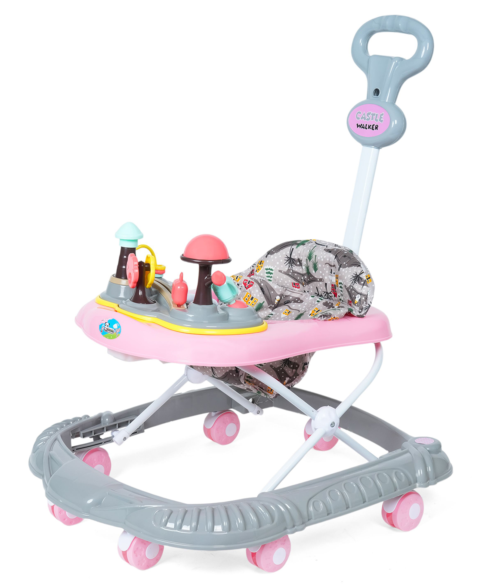 JoyRide Magical Tales Castle Baby Walker with Musical Toy Bar, Rattles, Parental Control, Cushioned Seat, Activity Toys, Height Adjustable, Foldable, 3 Colours MAGICAL PINK-picture-28
