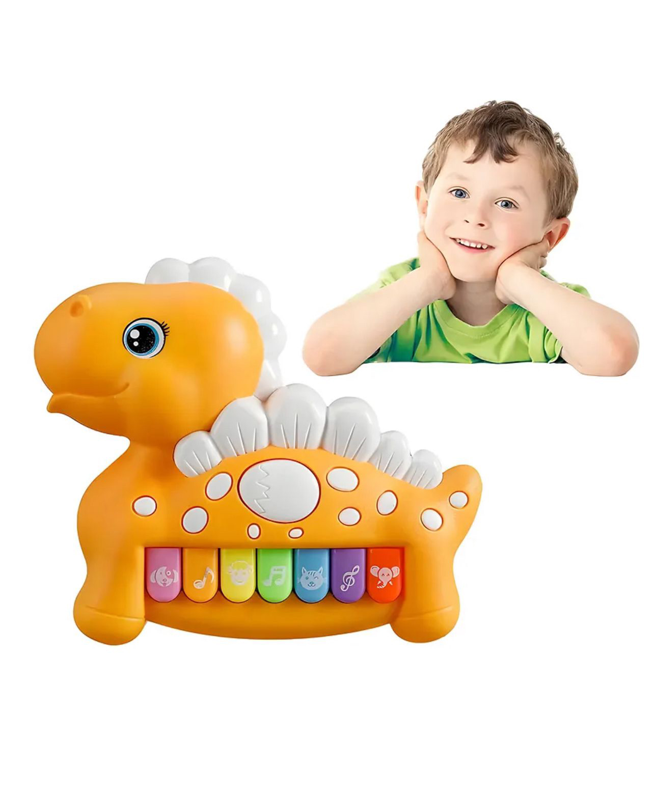AKN TOYS High-end dinosaur piano toy, fun sounds, safe plastic material for children - Pack of 1 - Color May Vary-picture-6