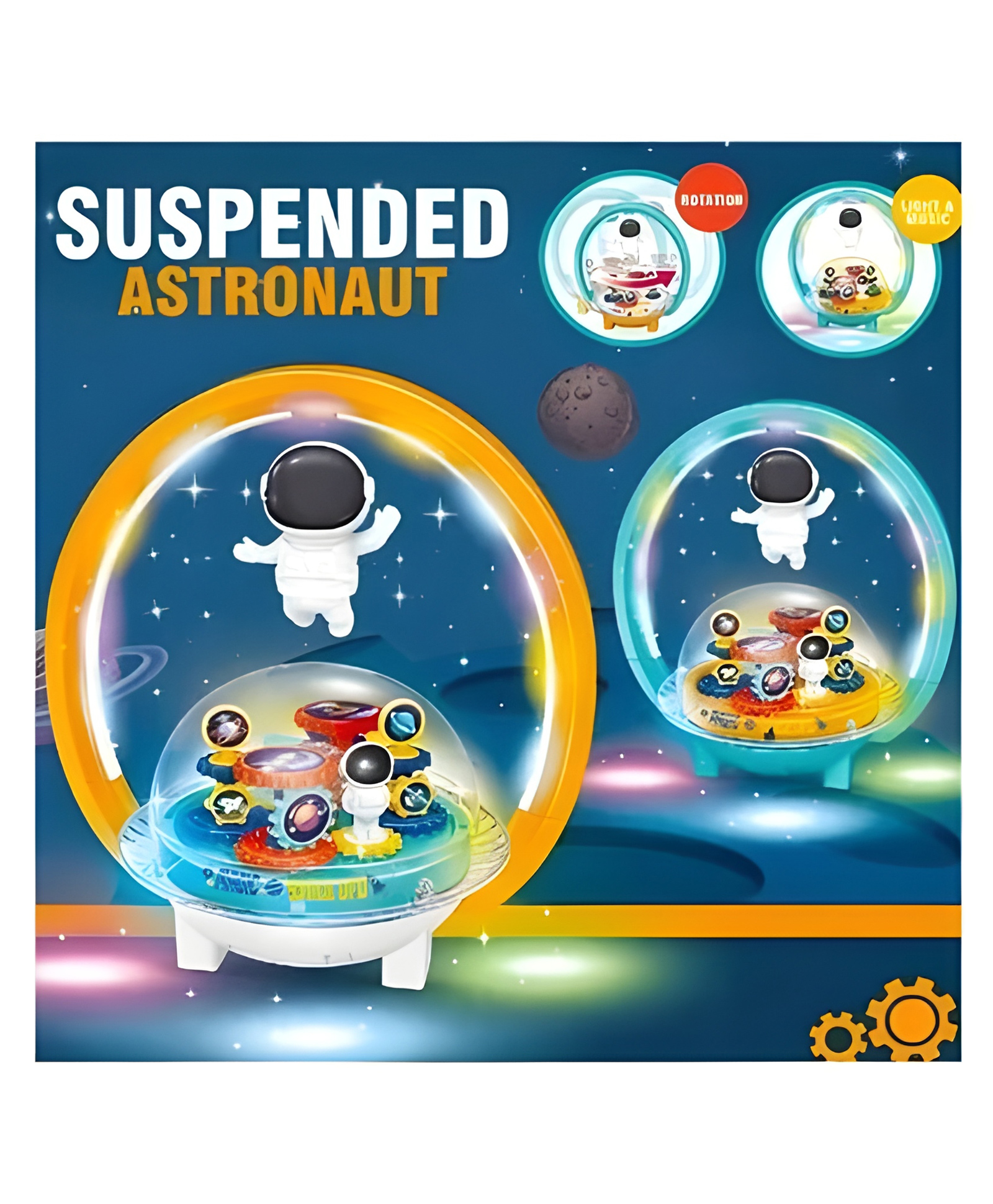 YAMAMA Musical Toys For Kids Suspended Astronaut Toys For Kids Musical Astronaut Toys With Gear Light Ball 360 Degree Rotating Universal Wheel Lights And Music Early Development Kids Toys Suspended ToysColor May Vary-picture-23