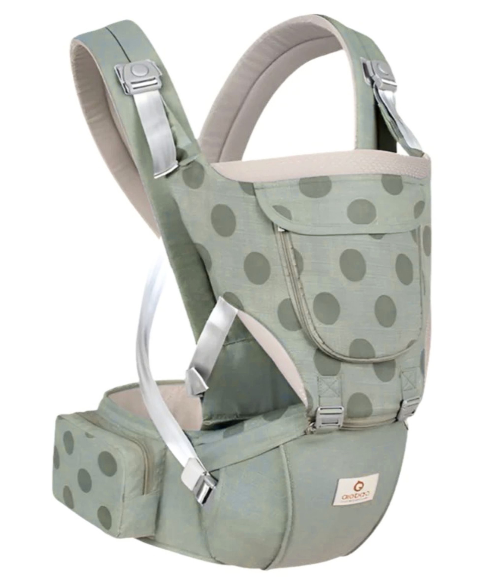 OBABY Carriet Hip Seat Baby Carrier- greenSpotted-image-15