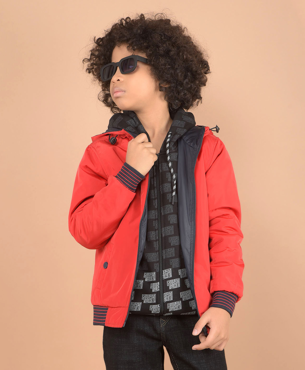 CRIMSOUNE CLUB Full Sleeves Solid Reversible Hooded Quilted Jacket - Red-picture-22