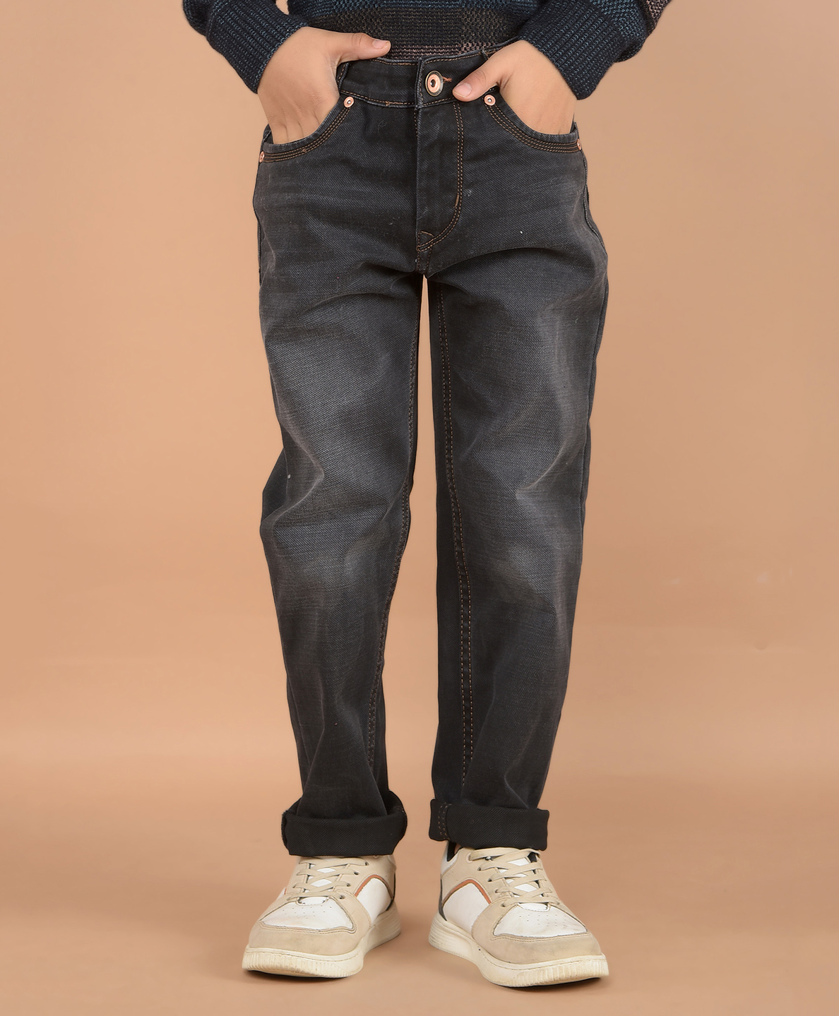 CRIMSOUNE CLUB Mild Washed Jeans - Grey-picture-19