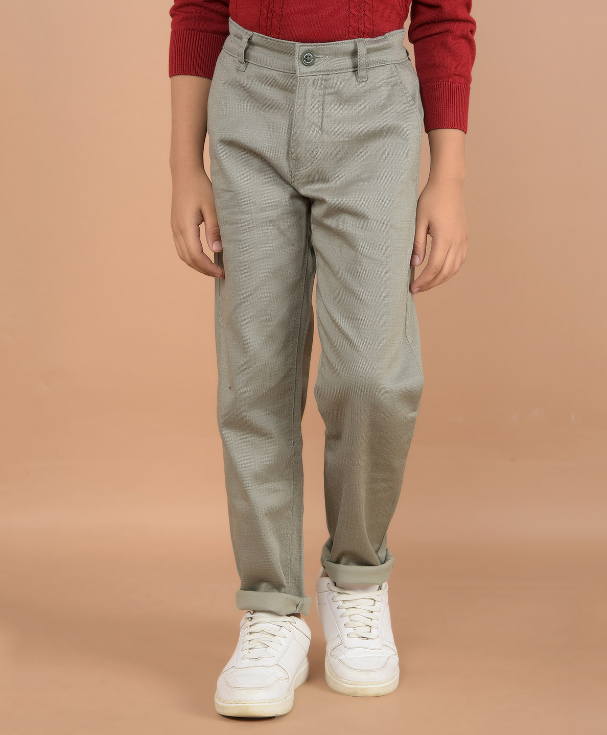 CRIMSOUNE CLUB Checked Trousers - Olive Green-picture-14