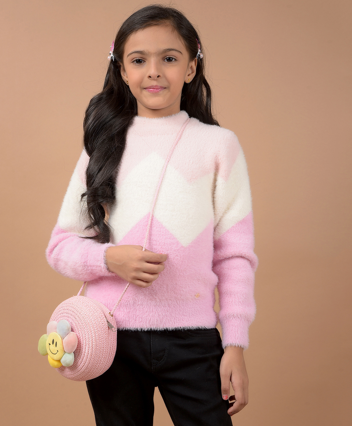 CRIMSOUNE CLUB Full Sleeves Colour Blocked Sweater - Pink-picture-27