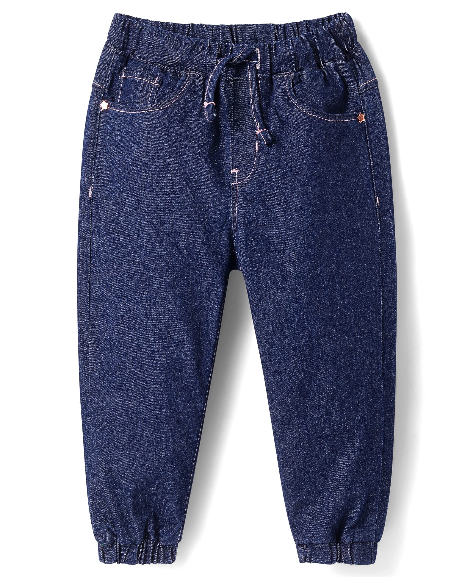Babyhug Full Length Washed Denim Jeans With Stretch - Navy Blue-picture-33