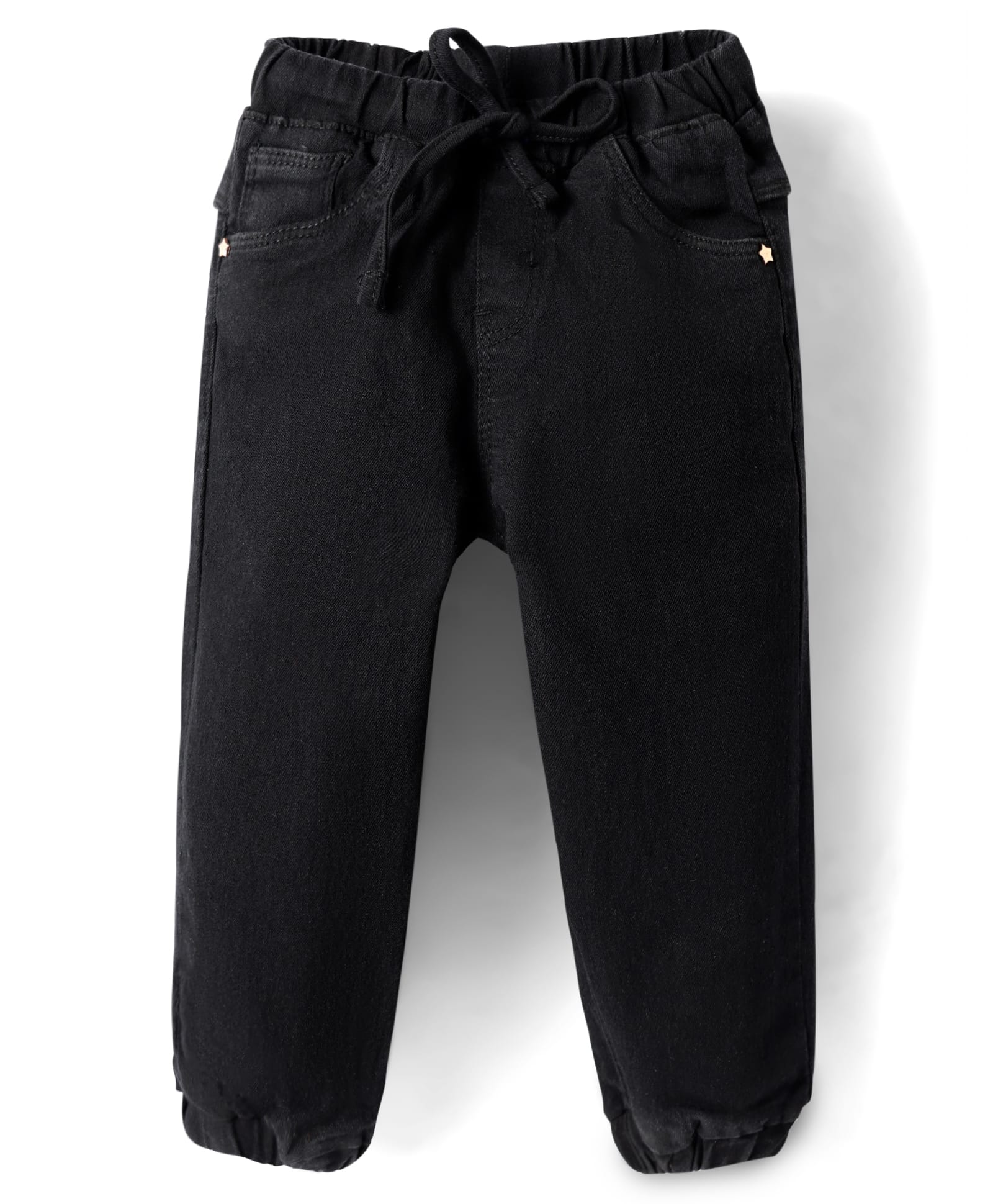 Babyhug Full Length Washed Denim Jeans With Stretch - Black-image-43