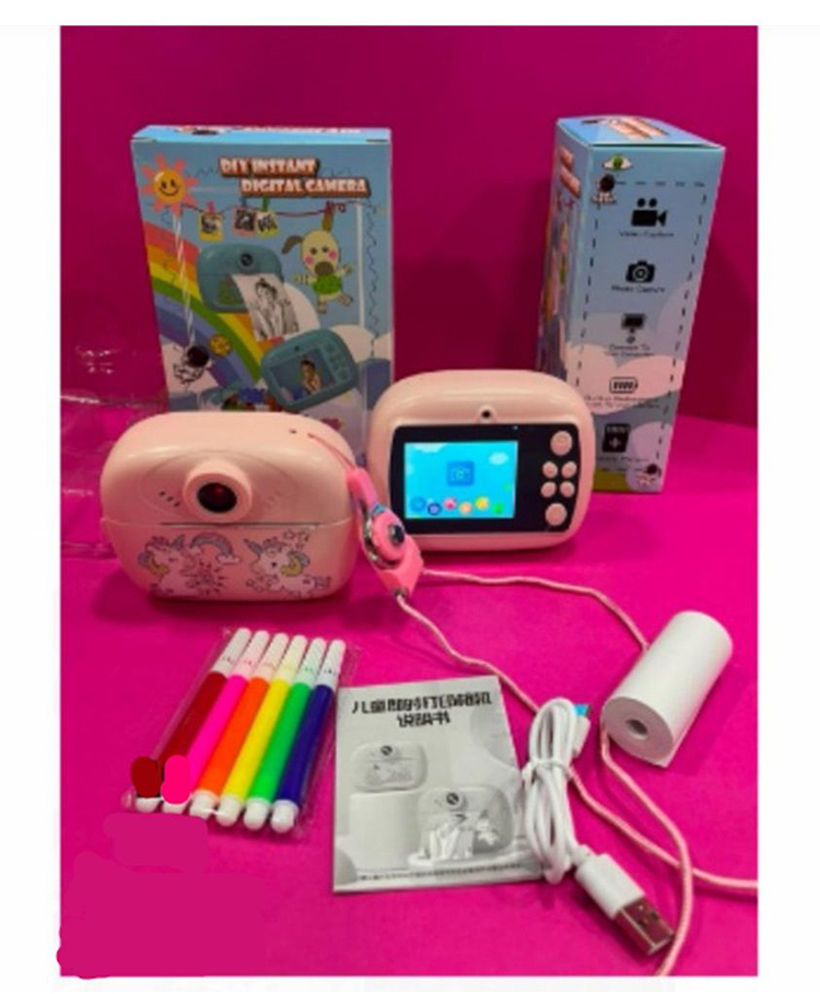 Azhari Instant Digital Camera with Printing Paper and Color Pens Toy for kids Color & Design May Vary-picture-13