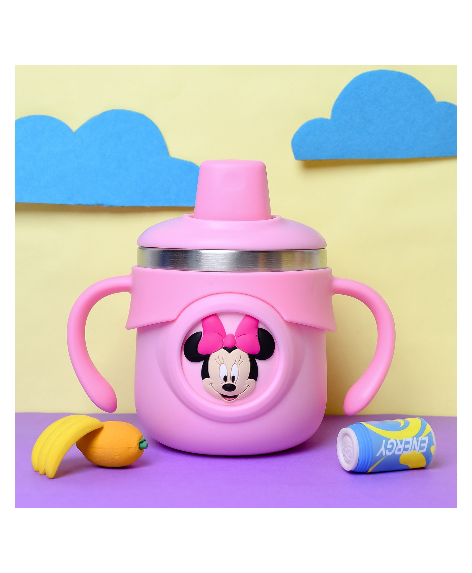 THE LITTLE LOOKERS Stainless Steel Insulated Hot & Cold Sipper Bottle for Kids/Double Wall & Vacuuming/Sipper Cups with Straw/Travelling Water Bottle for Kids with Straw (260ml) - Pink