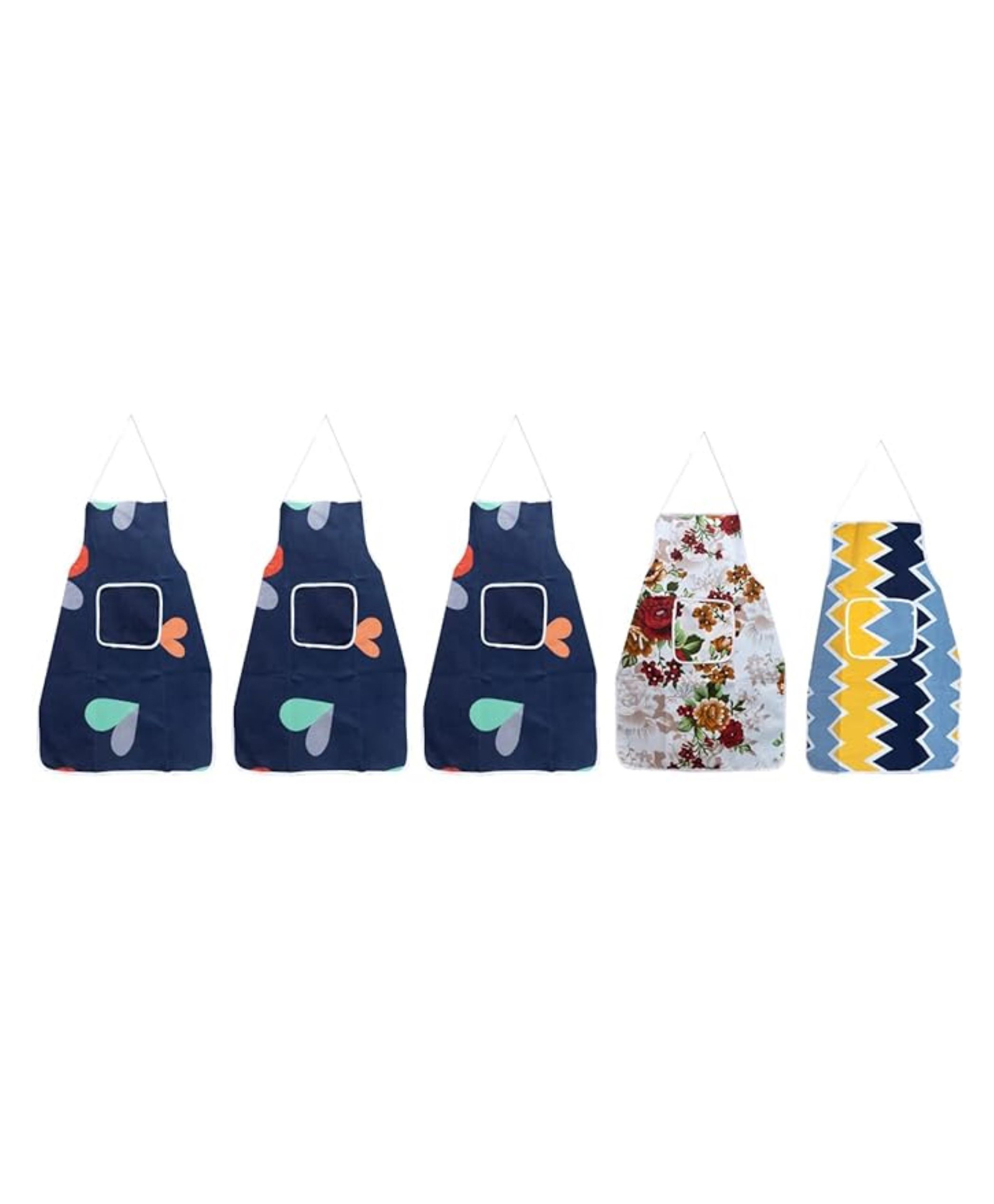AAZEEM Cotton Kitchen Apron with Front Pocket Waterproof Back Restaurant -(Pack of 5)-image-11