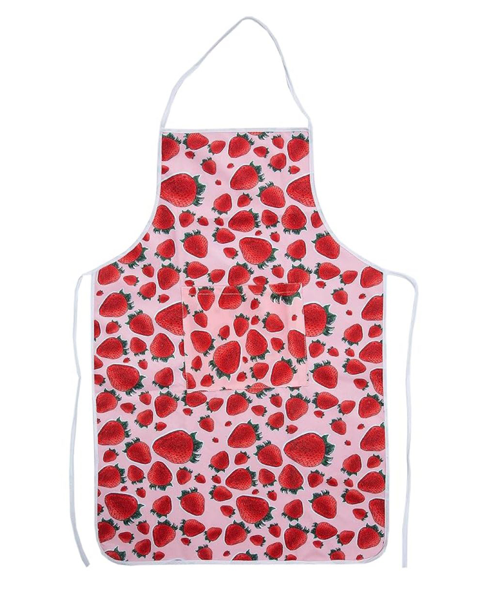 AAZEEM Cotton Abstract Kitchen Apron with Waterproof Back - Pink & Red-image-47