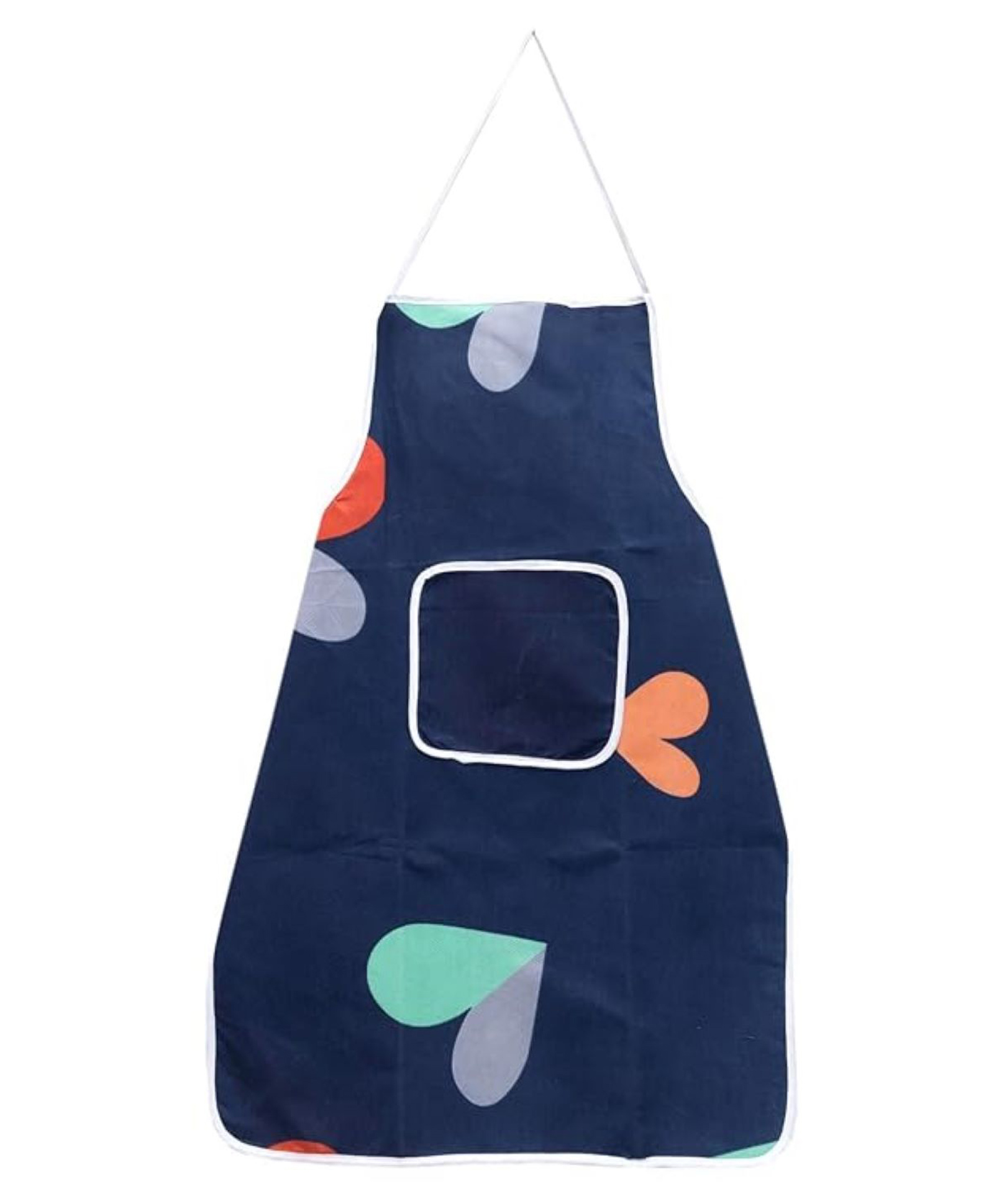 AAZEEM Cotton Kitchen Apron with Front Pocket Waterproof Back - Navy Blue-image-10