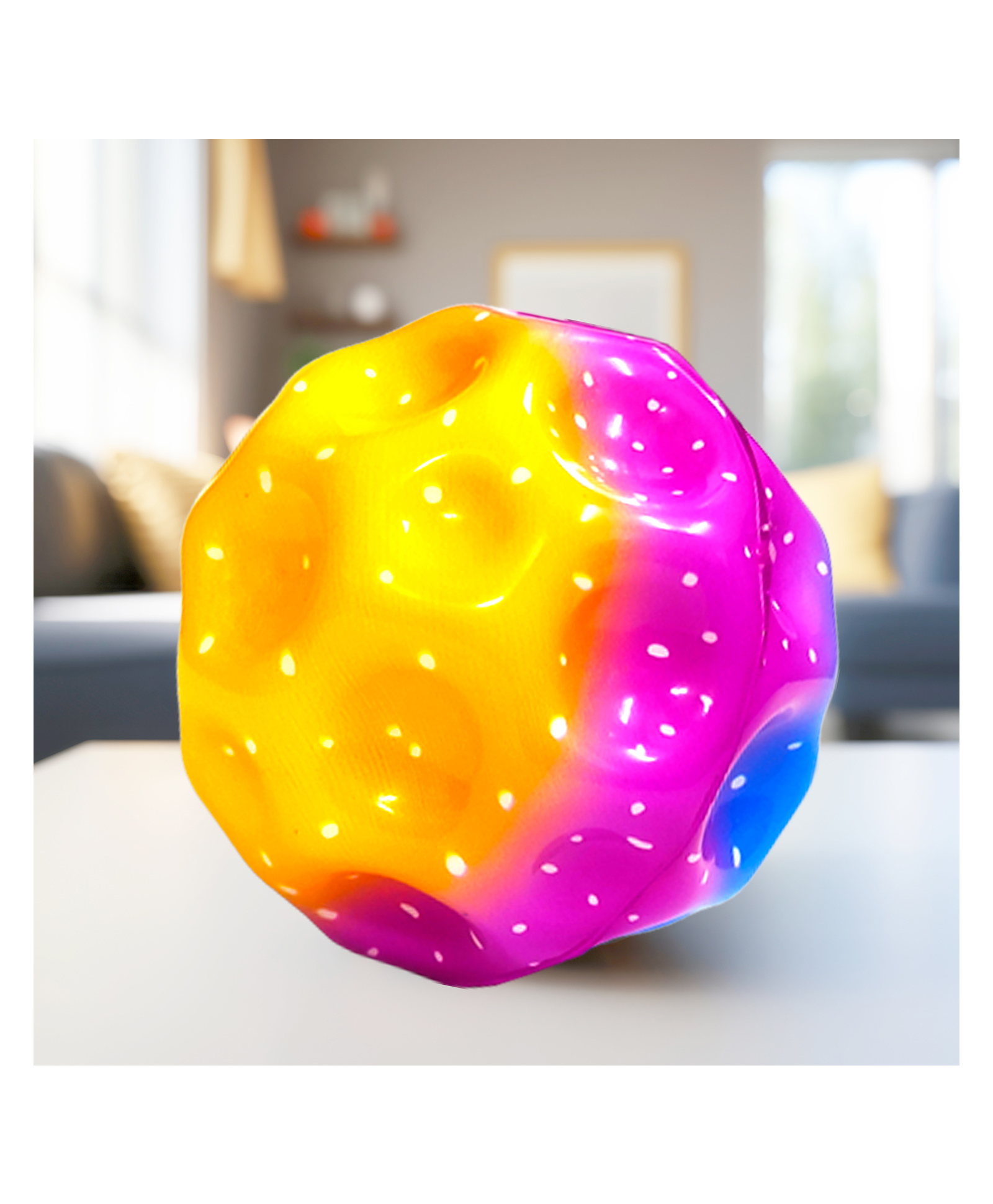 VGRASSP Super Bouncy Soft Foam Ball Toy For Kids With High Bounce, Textured Grip - Fun And Interactive Rubber Moon Ball With Craters - Color As Per Stock - (Pack of 1)-picture-28
