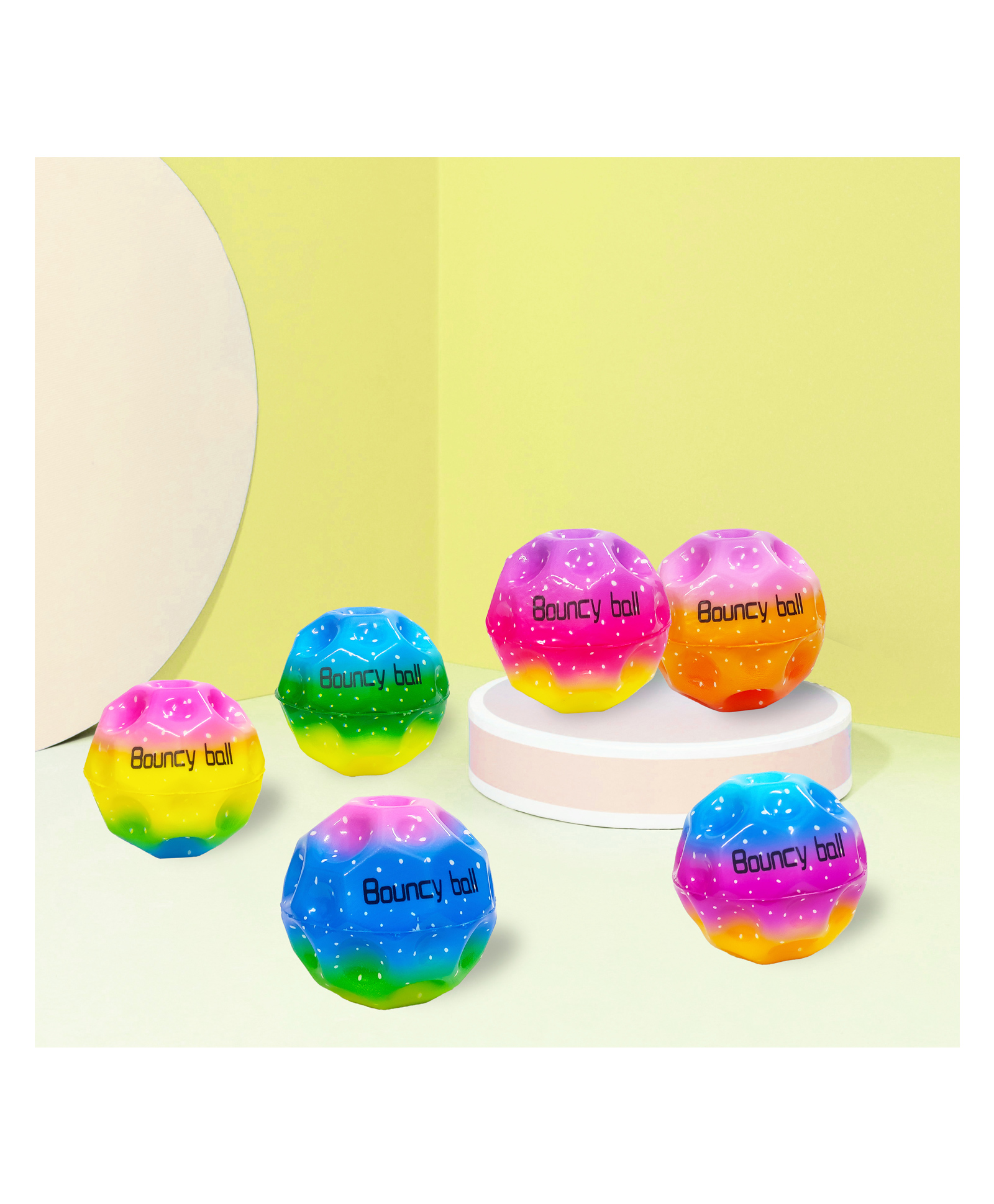 VGRASSP Super Bouncy Soft Foam Ball Toy For Kids With High Bounce, Textured Grip - Fun And Interactive Rubber Moon Ball With Craters - Color As Per Stock - (Pack of 6)-image-49