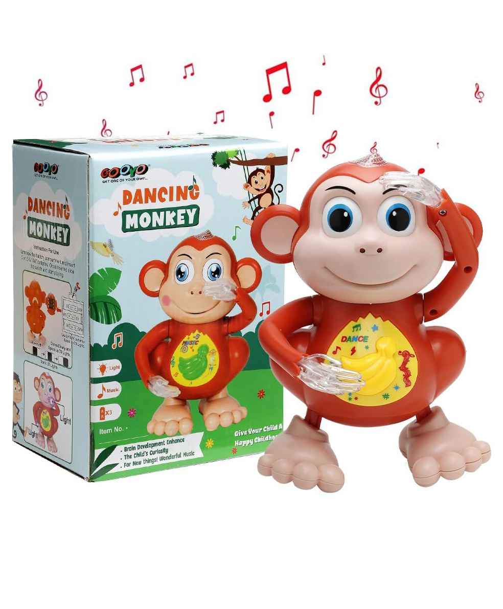 AKN TOYS Dancing Monkey Toy - Best Birthday Gift Toy for Baby Kids Boy and Girl (color and design may vary )-image-2