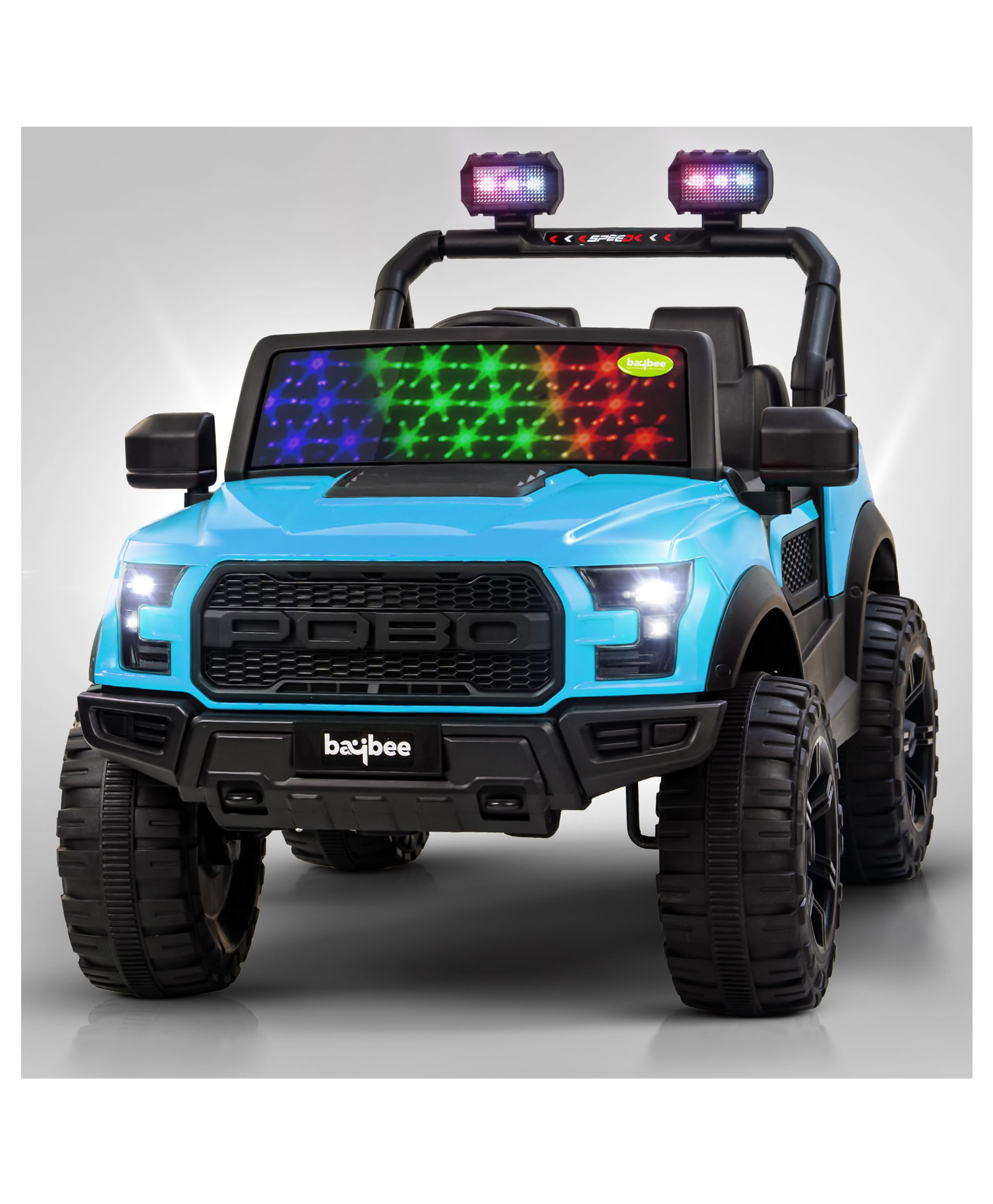 Baybee Bronco Battery Operated Jeep for Kids, Ride on Toy Kids Car with RGB Windshield Light & Music | Electric Jeep Battery Car | Baby Big Car for Kids to Drive 3 to 8 Years Boys Girls (Ceyon Blue)-image-43