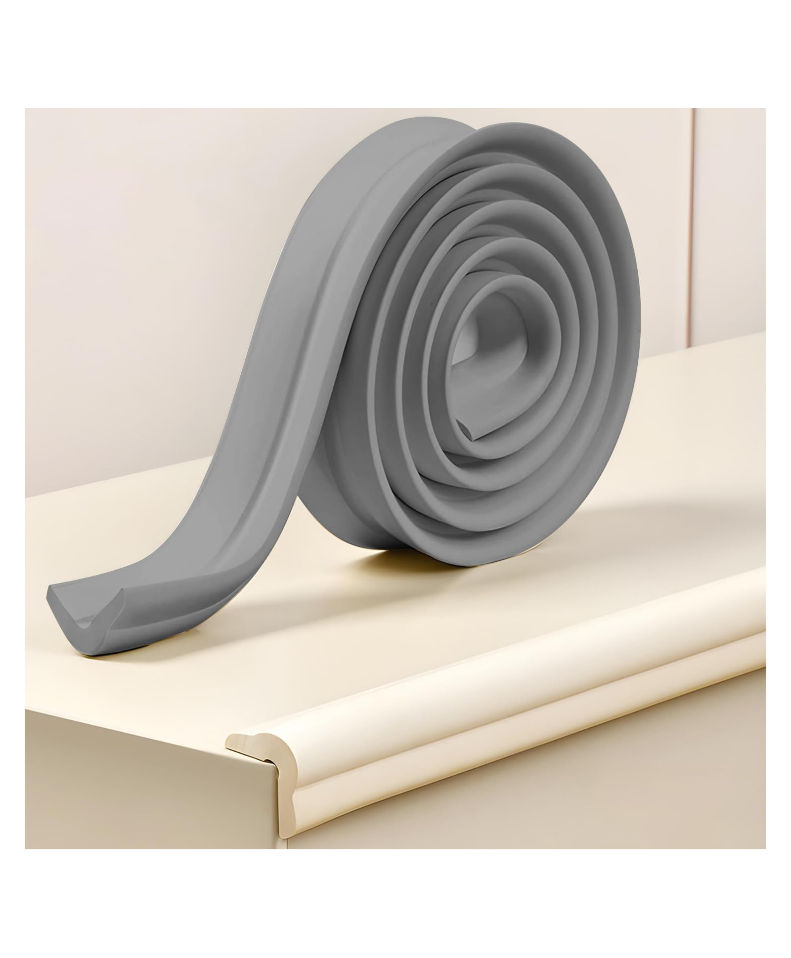 Baybee Baby Proofing Edge & Corner Safety Guards for Kids Child Safety Protector for Furniture Cushion Extra Long 6.5Ft Edge Safe Edge & Corner Cushion (Grey)-image-18