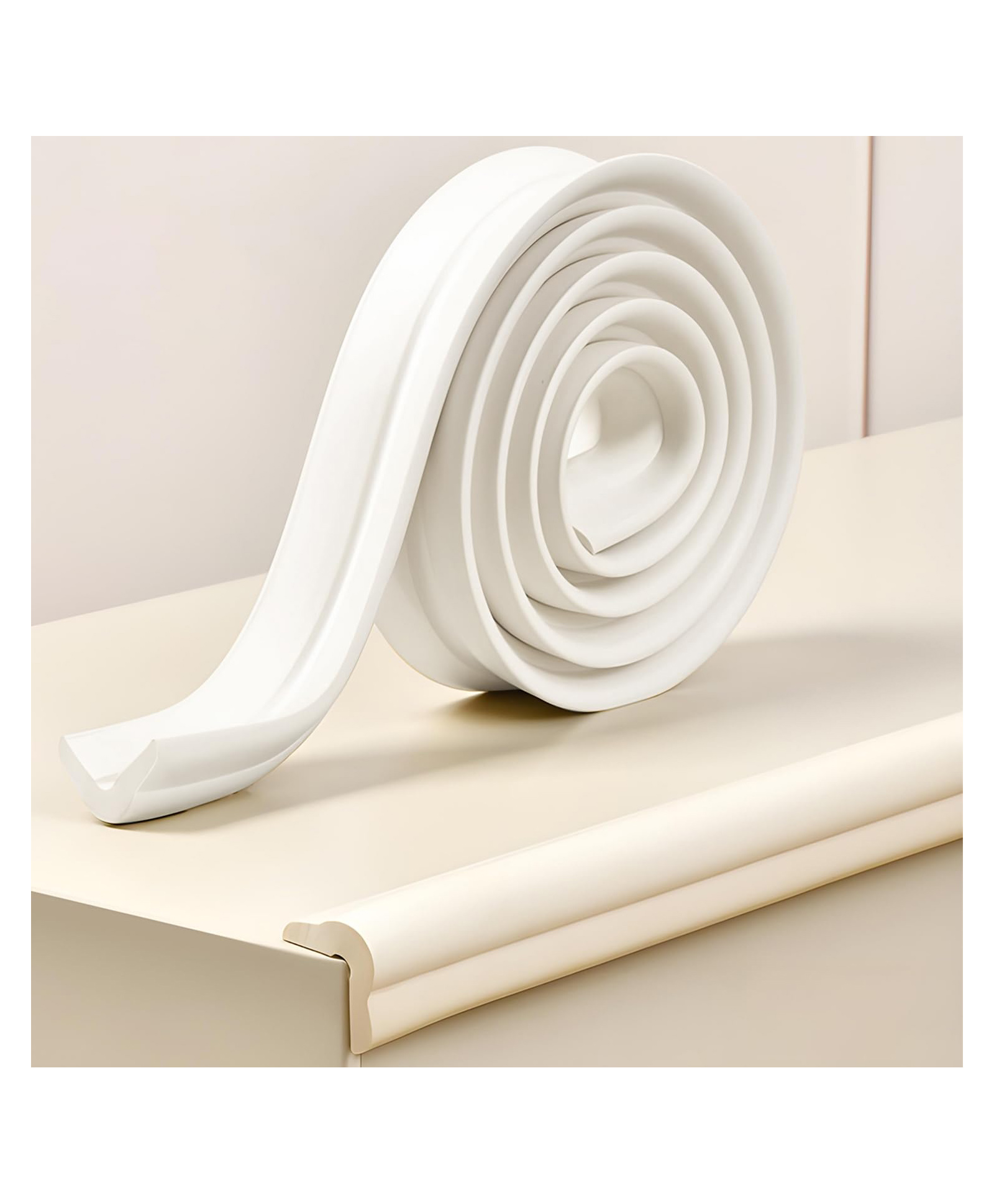 Baybee Baby Proofing Edge & Corner Safety Guards for Kids | Child Safety Protector for Furniture Cushion | Extra Long 6.5Ft Edge | Safe Edge & Corner Cushion (White)-picture-18