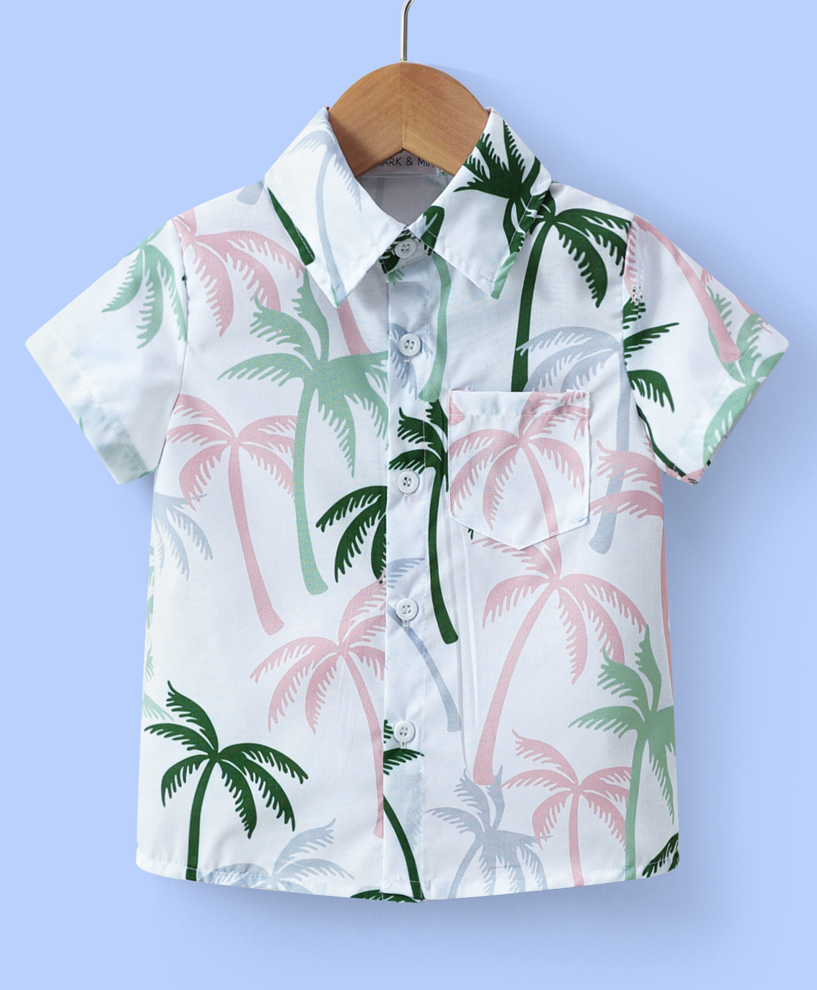 Mark & Mia Half Sleeves Coconut Tree Printed Shirt - White-picture-13