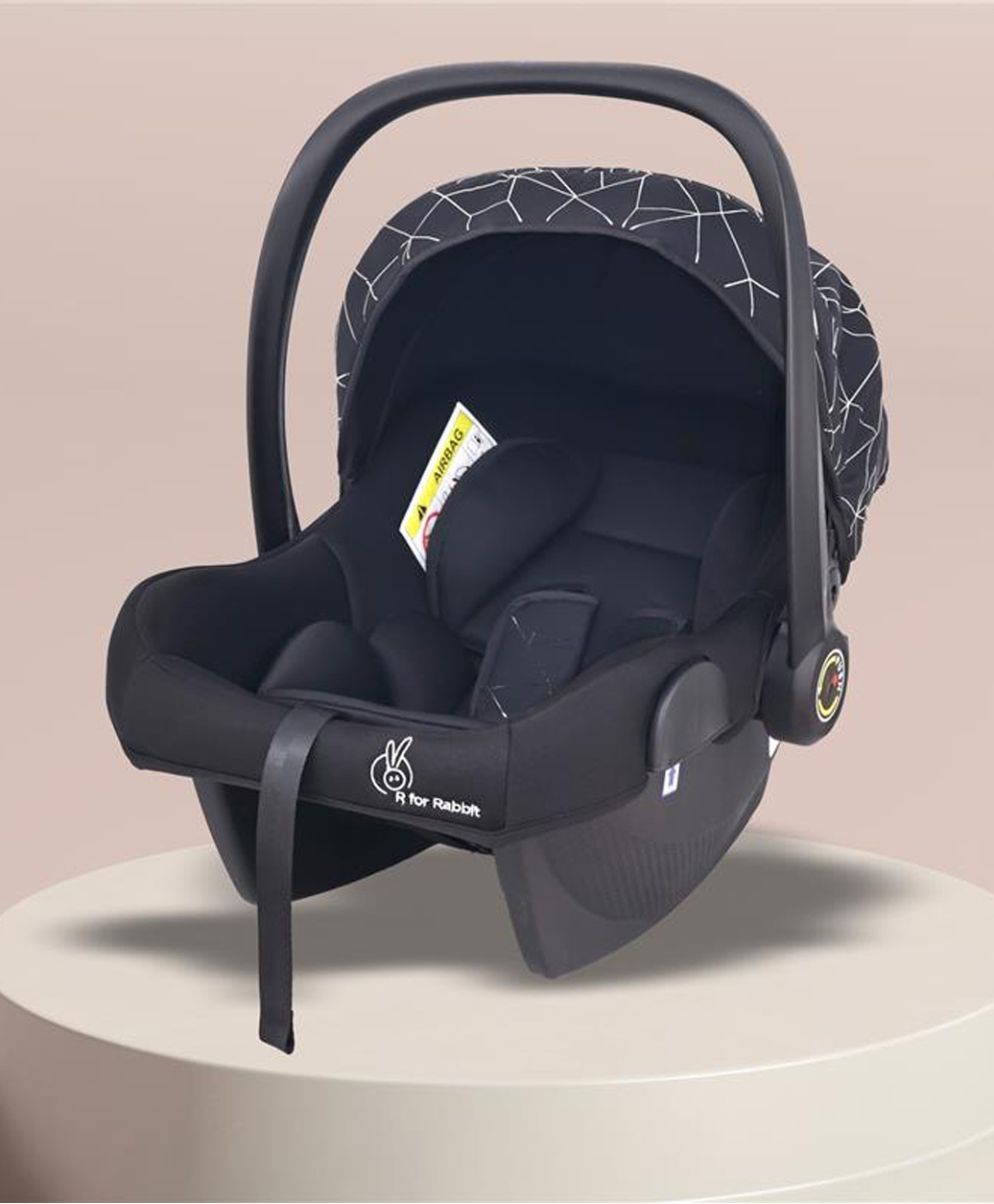 R for Rabbit Picaboo NXG Carry Cot - Silver & Black