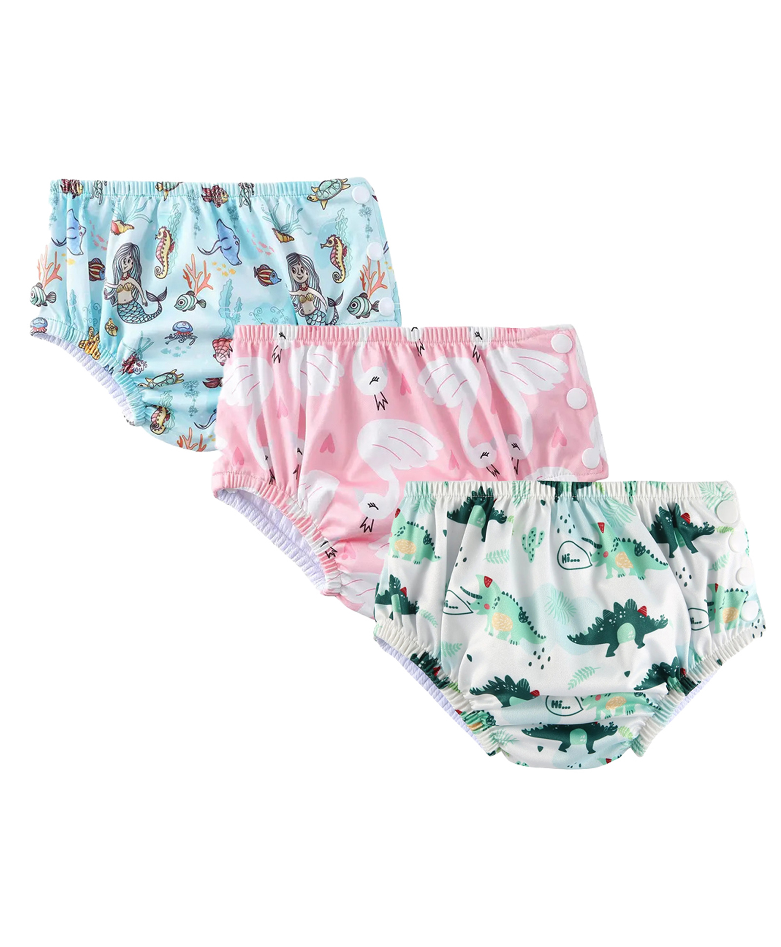Chinmay Kids Waterproof Swim Diapers - Leakproof & Adjustable for Boys & Girls | Pack of 3 Fun Designs