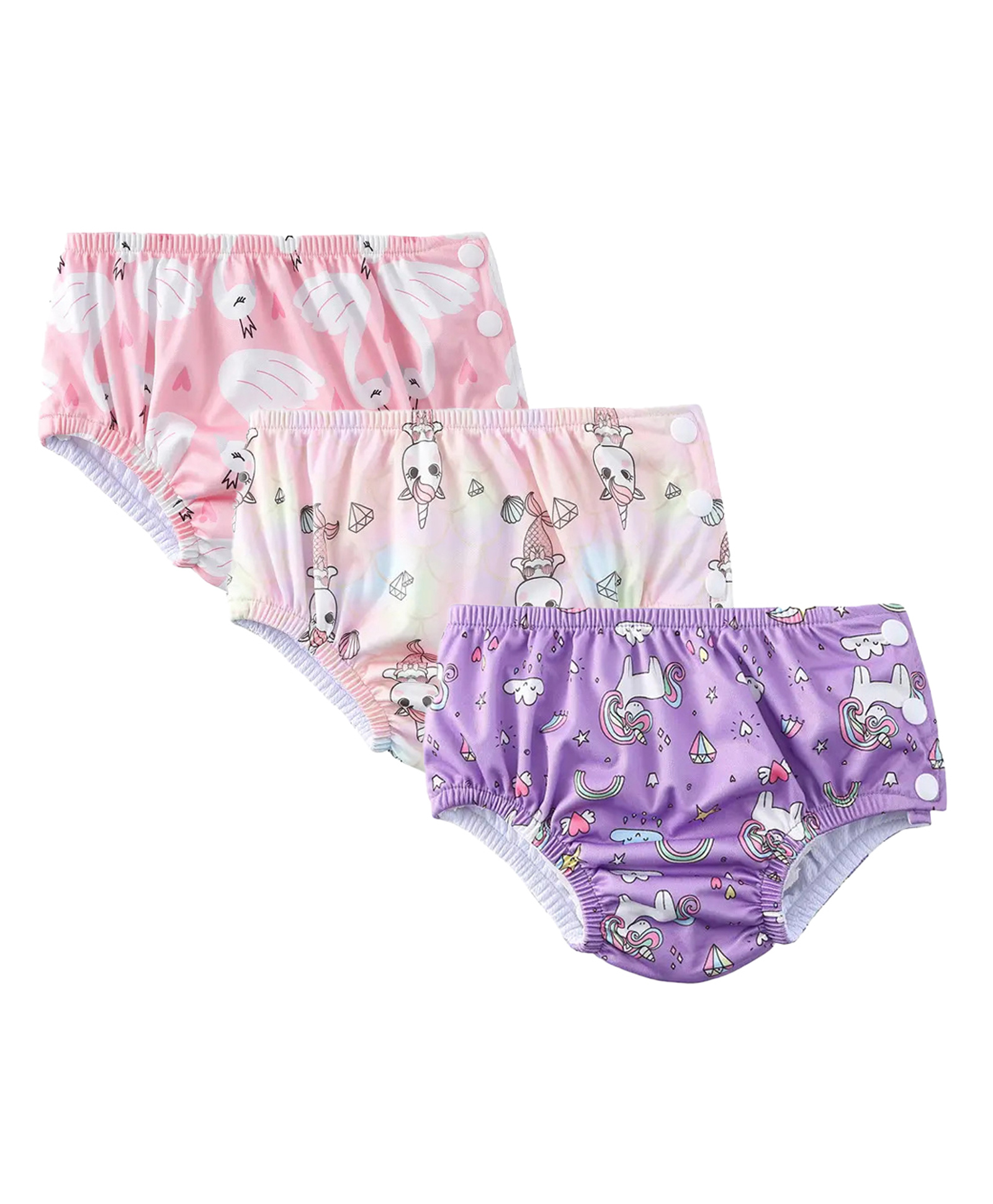 Chinmay Kids Waterproof Swim Diapers - Leakproof & Adjustable for Boys & Girls | Pack of 3 Fun Designs