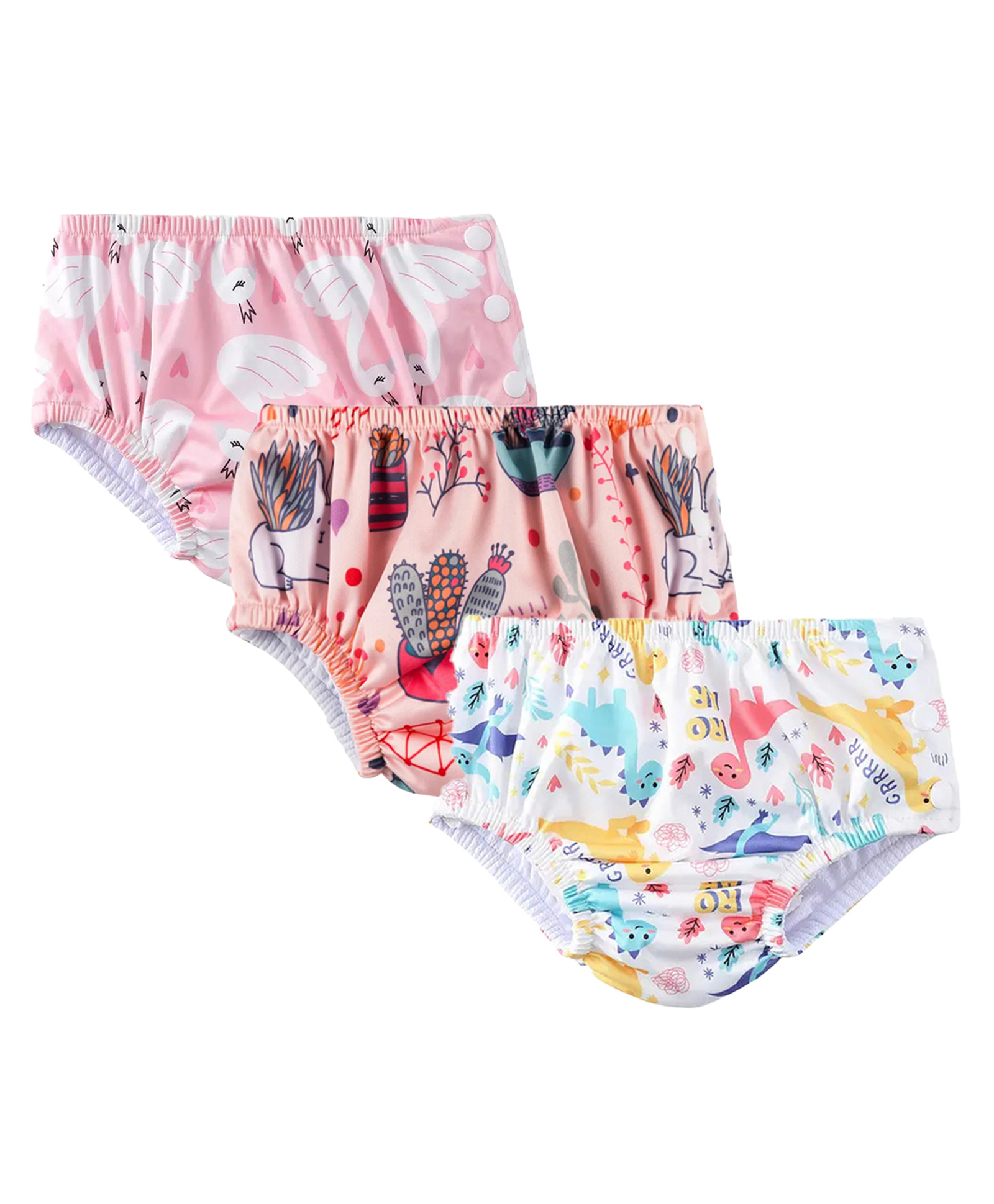 Chinmay Kids Waterproof Swim Diapers - Leakproof & Adjustable for Boys & Girls | Pack of 3 Fun Designs