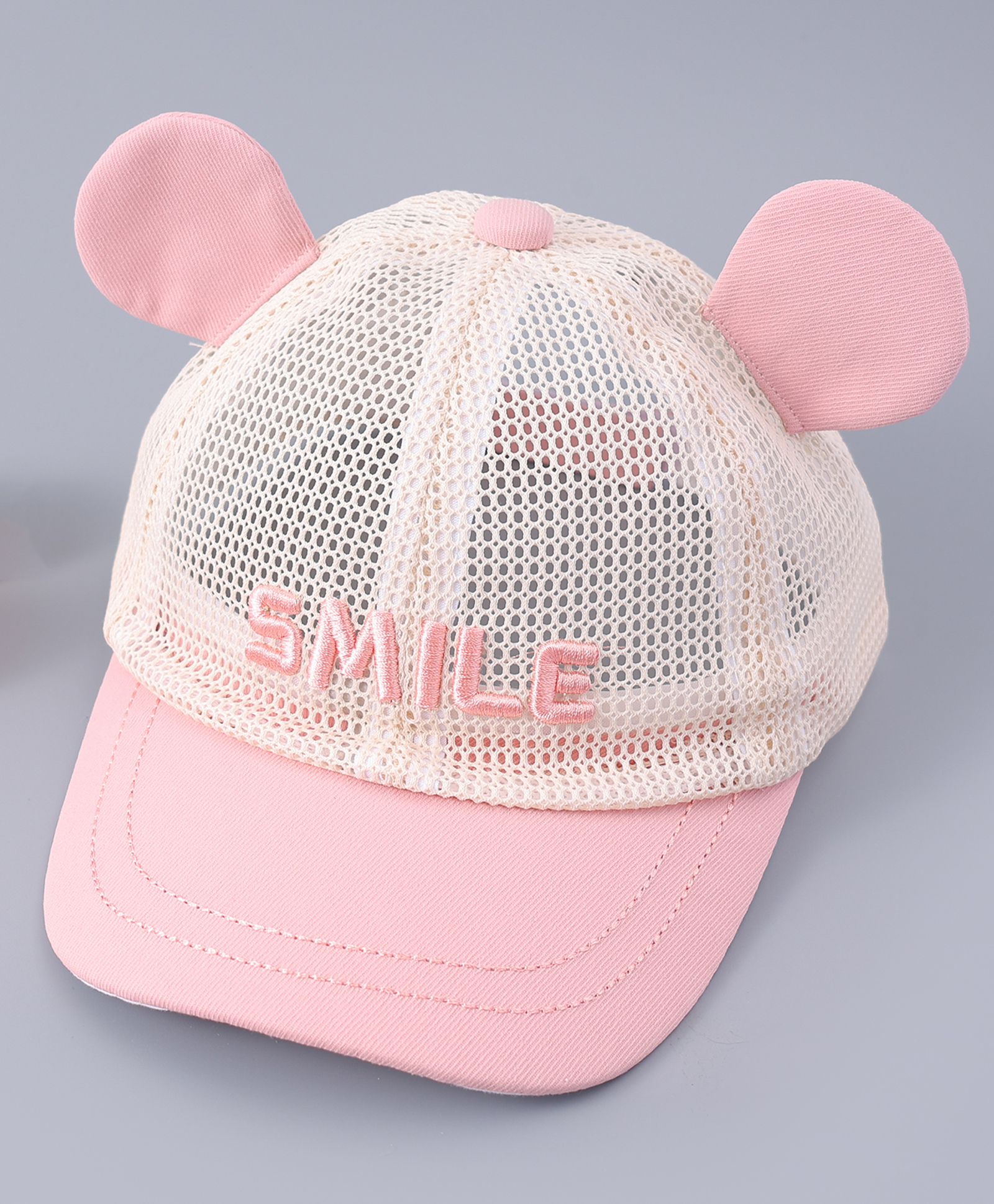 Babyhug Free Size Baseball Cap With Ear Applique - Pink