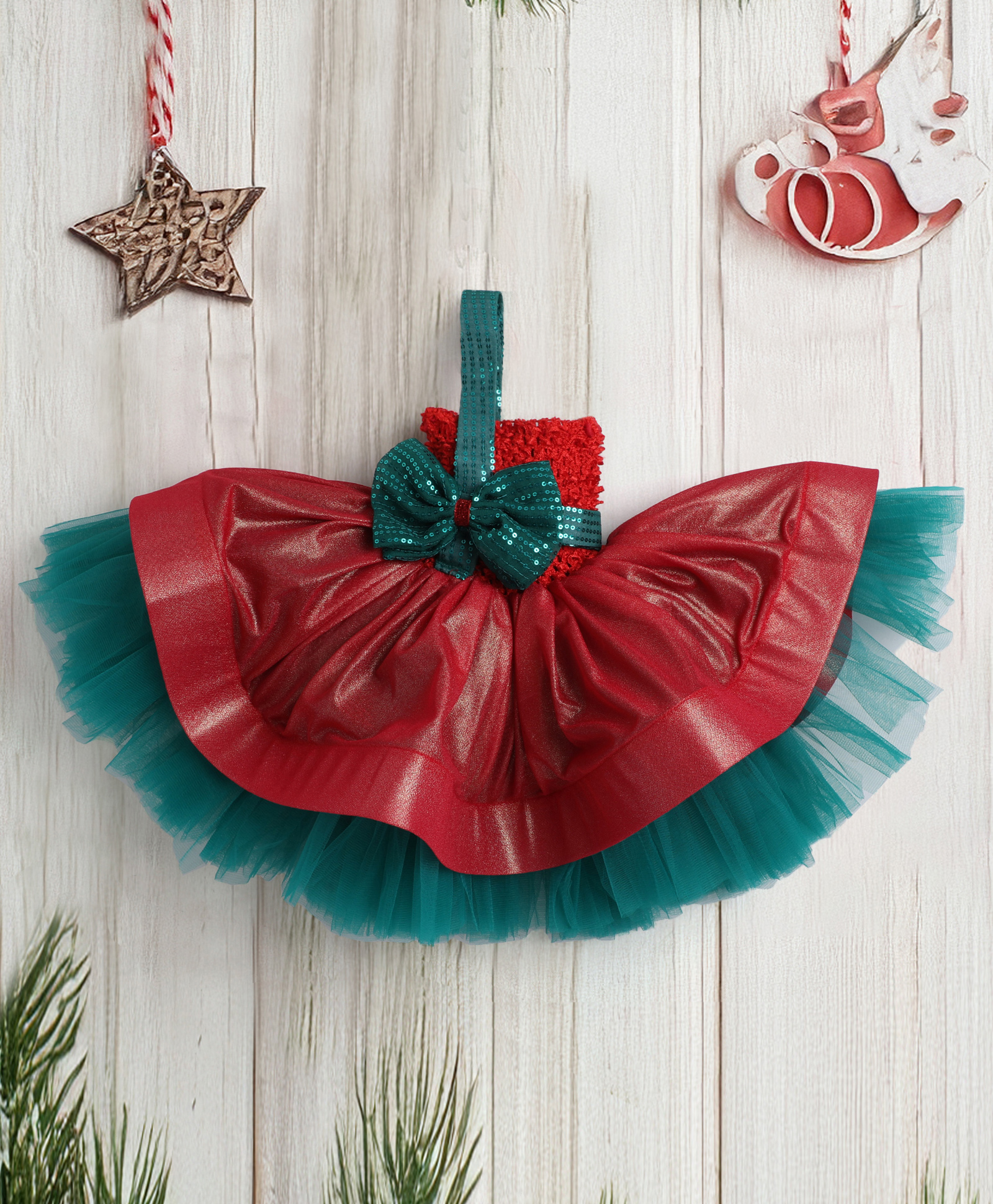 TINY MINY MEE Elastane One Shoulder Sleeveless Sequins Embellished Bow Applique Detailed & Colour Blocked Dress - Multi Colour-image-23