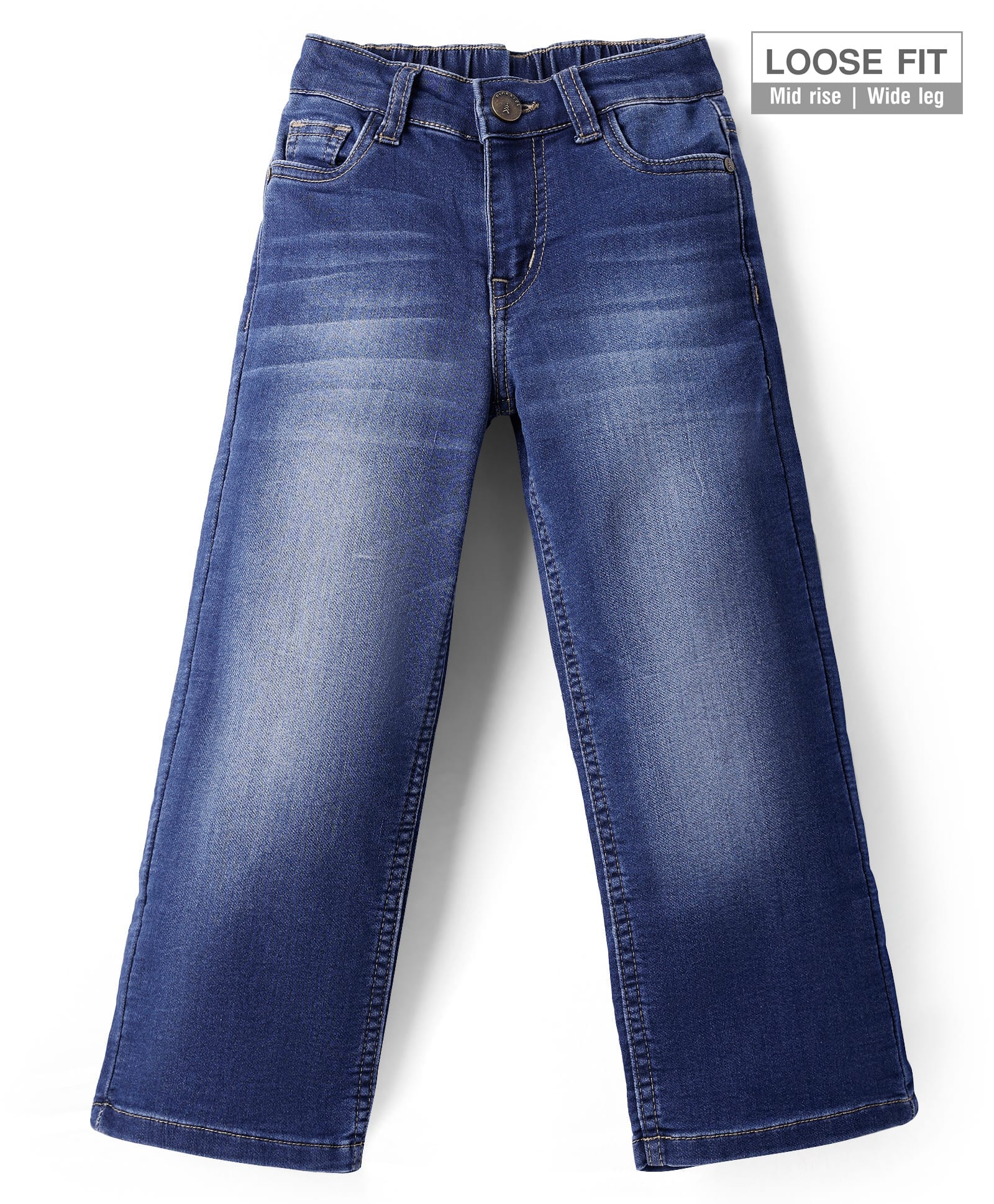 Pine Kids Full Length Washed Denim Jeans - Blue-image-21