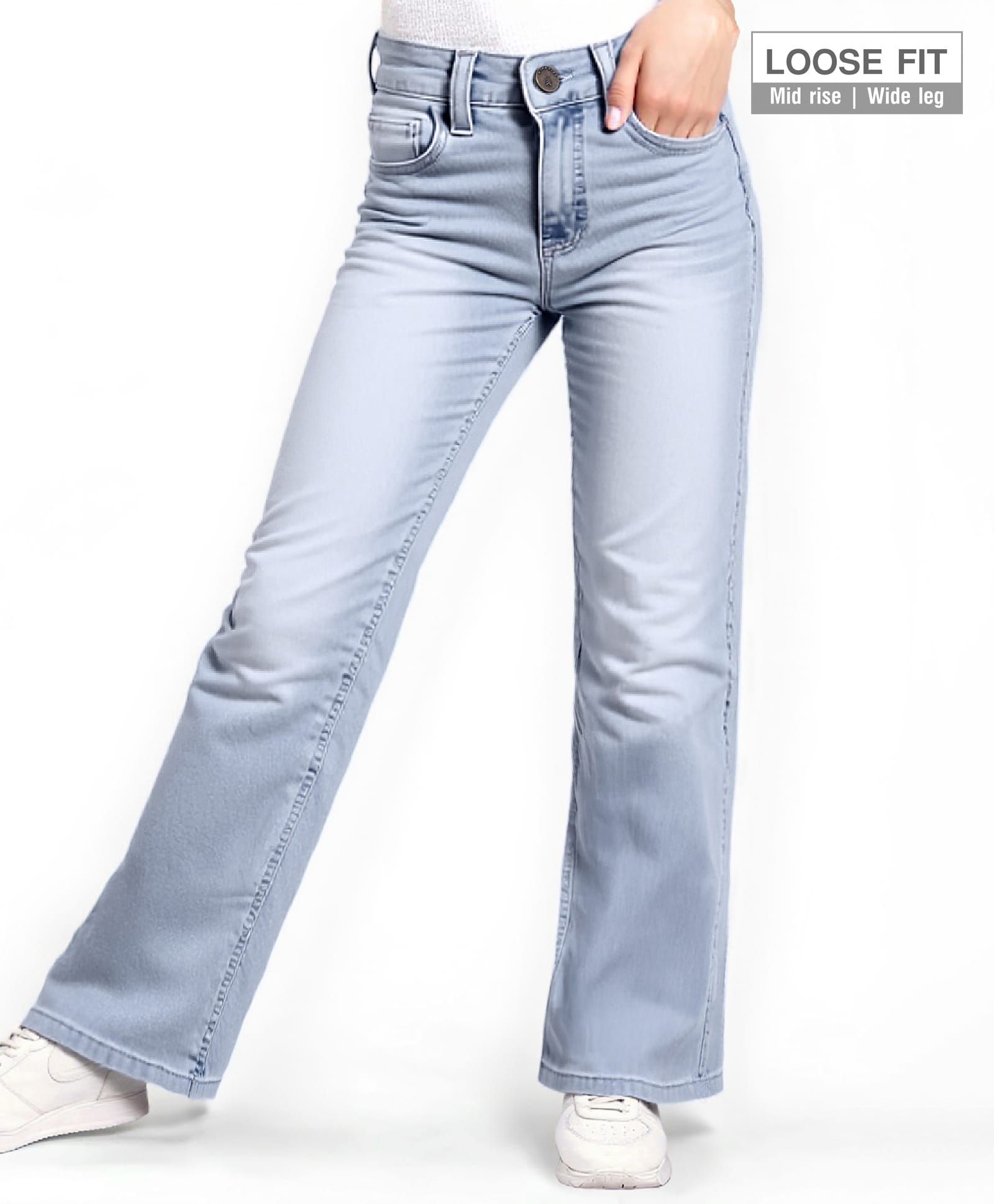 Pine Kids Full Length Washed Denim Jeans - Light Blue-image-7