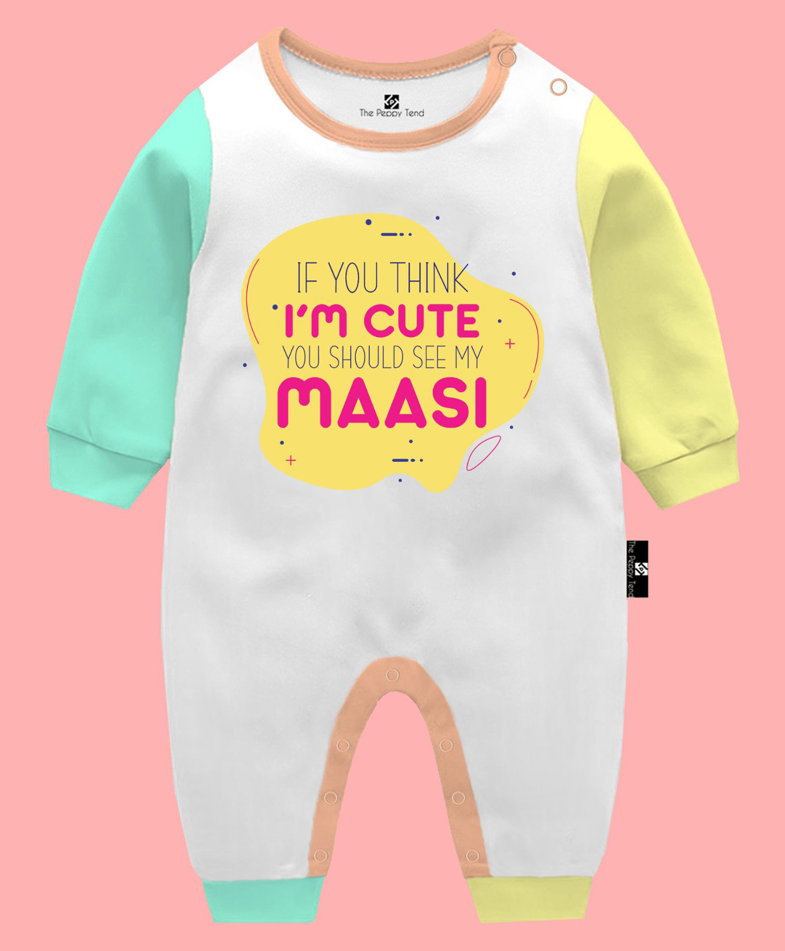 The Peppy Tend 100% Cotton Full Sleeves If You Think Im Cute You Should See My Masi Text Printed Romper - Multi Colour-image-42