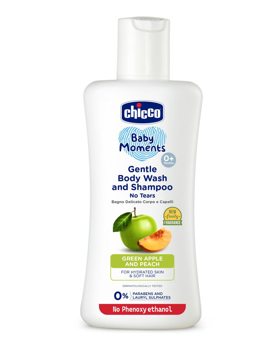 Chicco Baby Moments Gentle Bodywash & Shampoo with Green Apple & Peach - 100 ml-image-16
