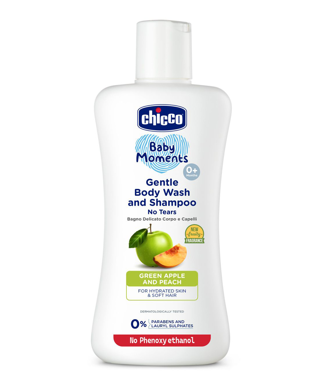 Chicco Baby Moments Gentle Bodywash & Shampoo with Green Apple & Peach Dermatologically Tested Parabens & Phenoxyethanol Free - 200 ml-image-15