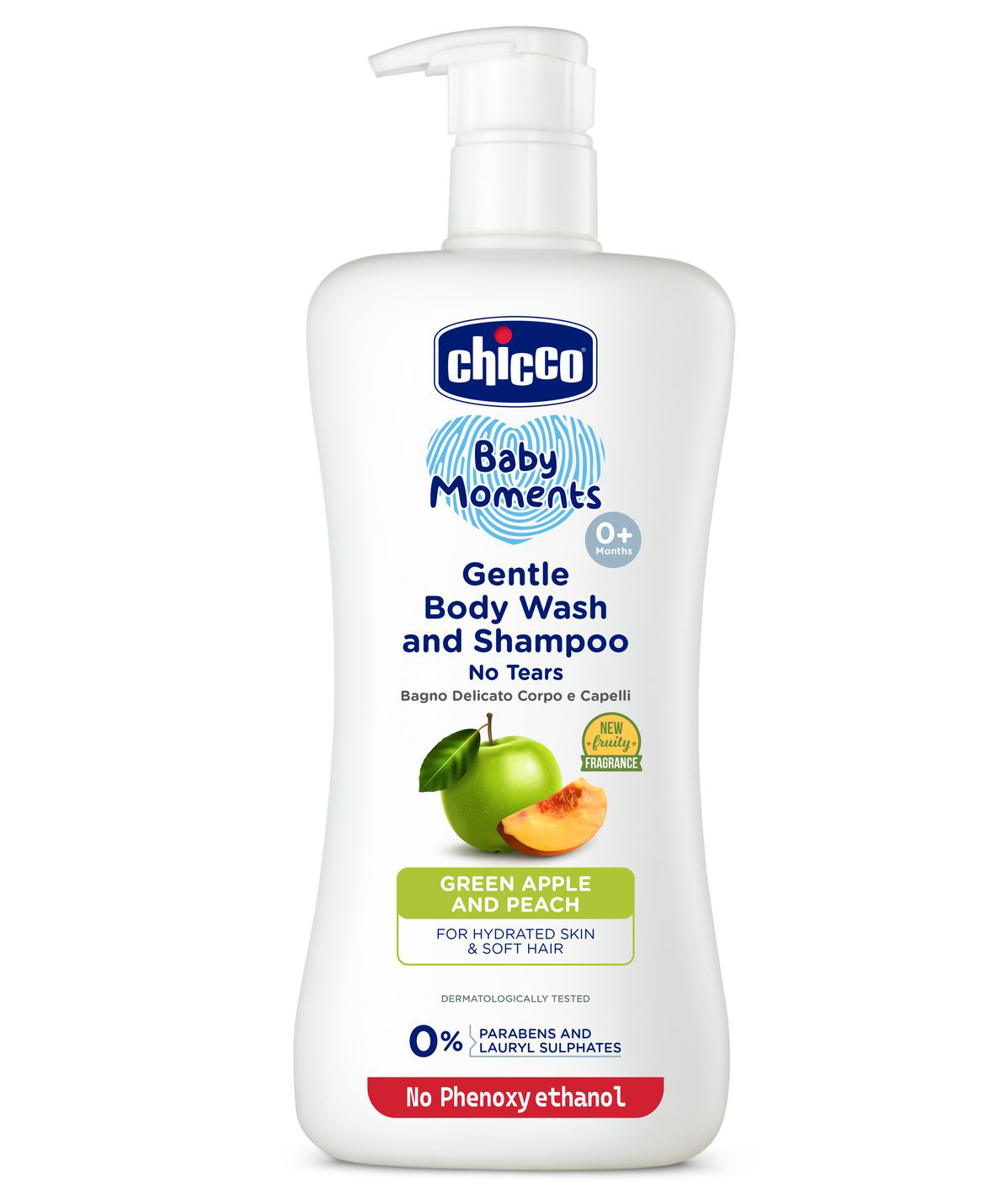 Chicco Baby Moments Gentle Bodywash & Shampoo with Green Apple & Peach Dermatologically Tested Parabens & Phenoxyethanol Free - 500 ml-image-15