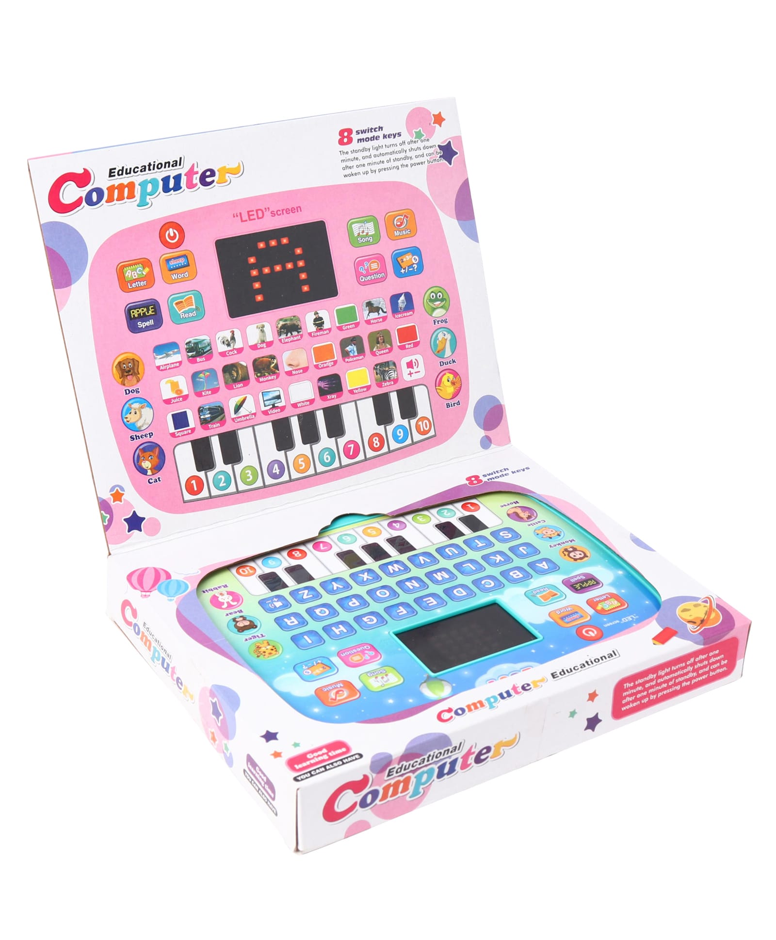 House of kids Piano Laptop with LED Screen & Music Computer Tablet - Pink-picture-11