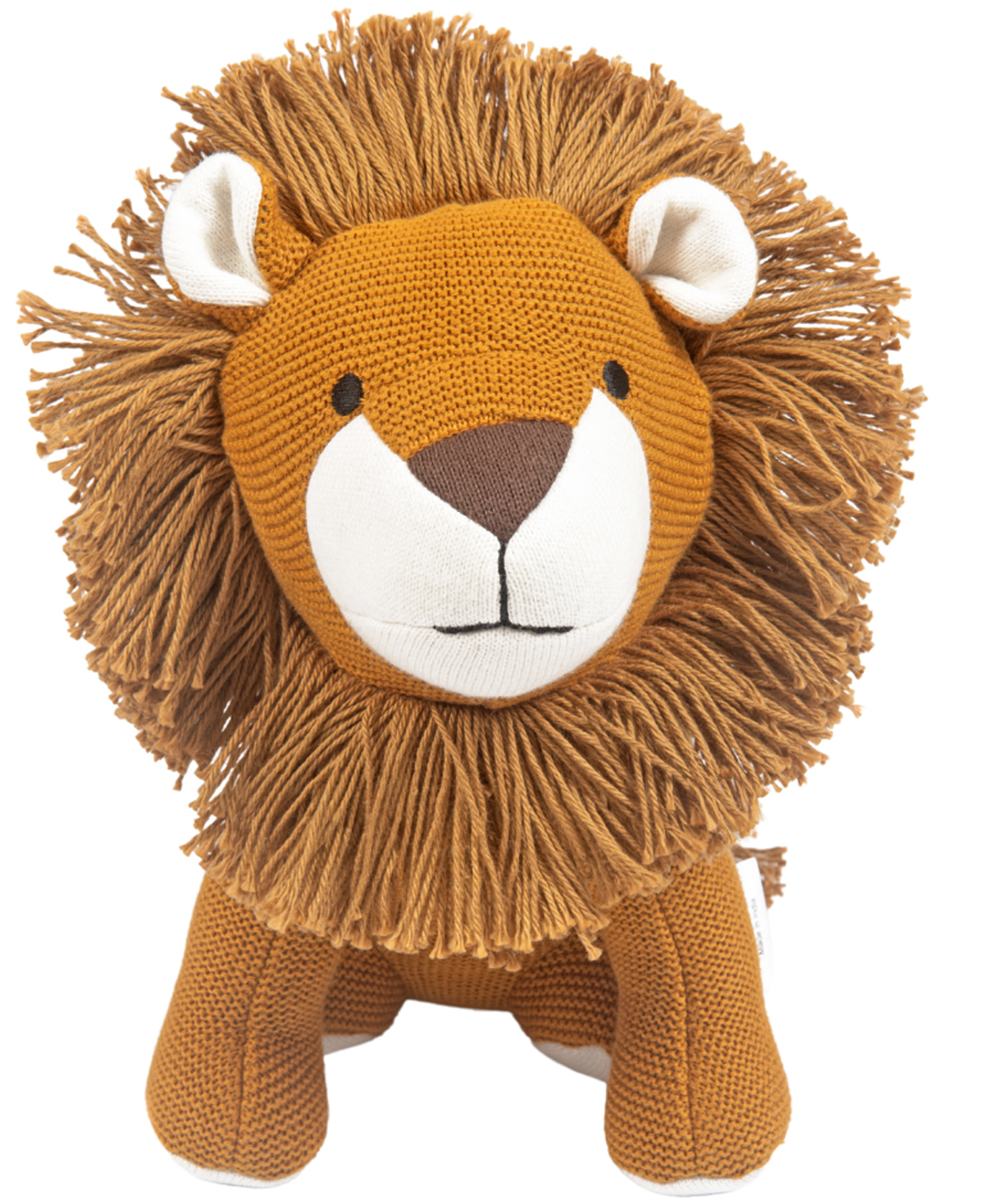 NESTA TOYS Lion Plush Toy for KidsSnuggly Knitted Cotton Soft Toy- Length 15 cm-image-3