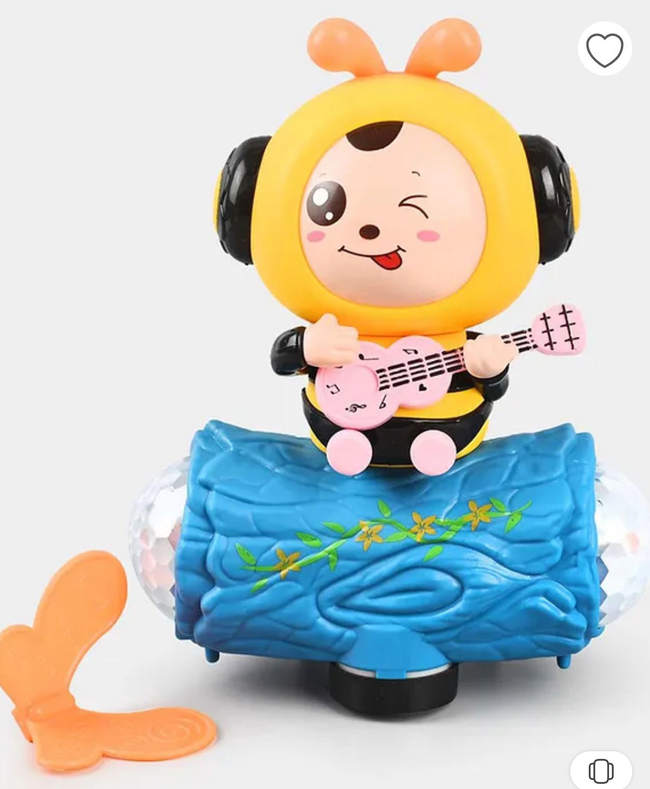 AKN TOYS Flashing Light Sound Rotating Expression Face Changing Musical Bee Toy for kids color design may vary-picture-17