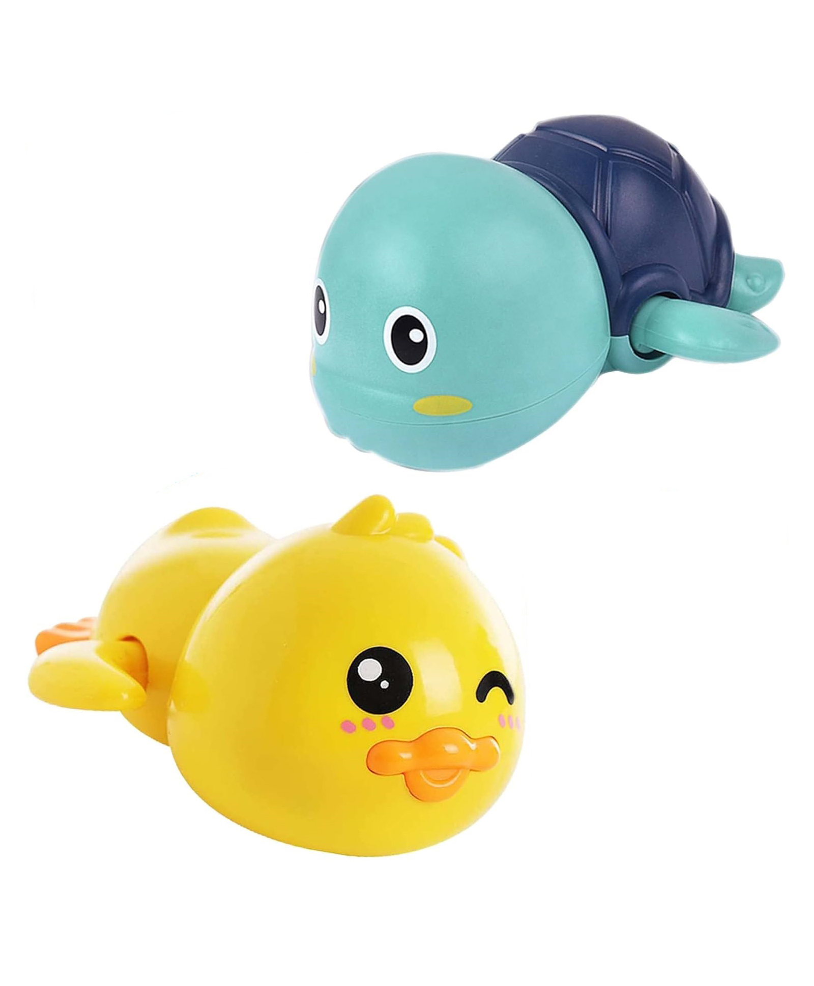 AKN TOYS Set of 2 Bath Toys, Cute Swimming Bath ToysFloating Wind Up Toya babyBathtub Water Toys, Preschool Toddler Pool Toys (Turtle & Duck)( COLOR MAY VARY )-image-16