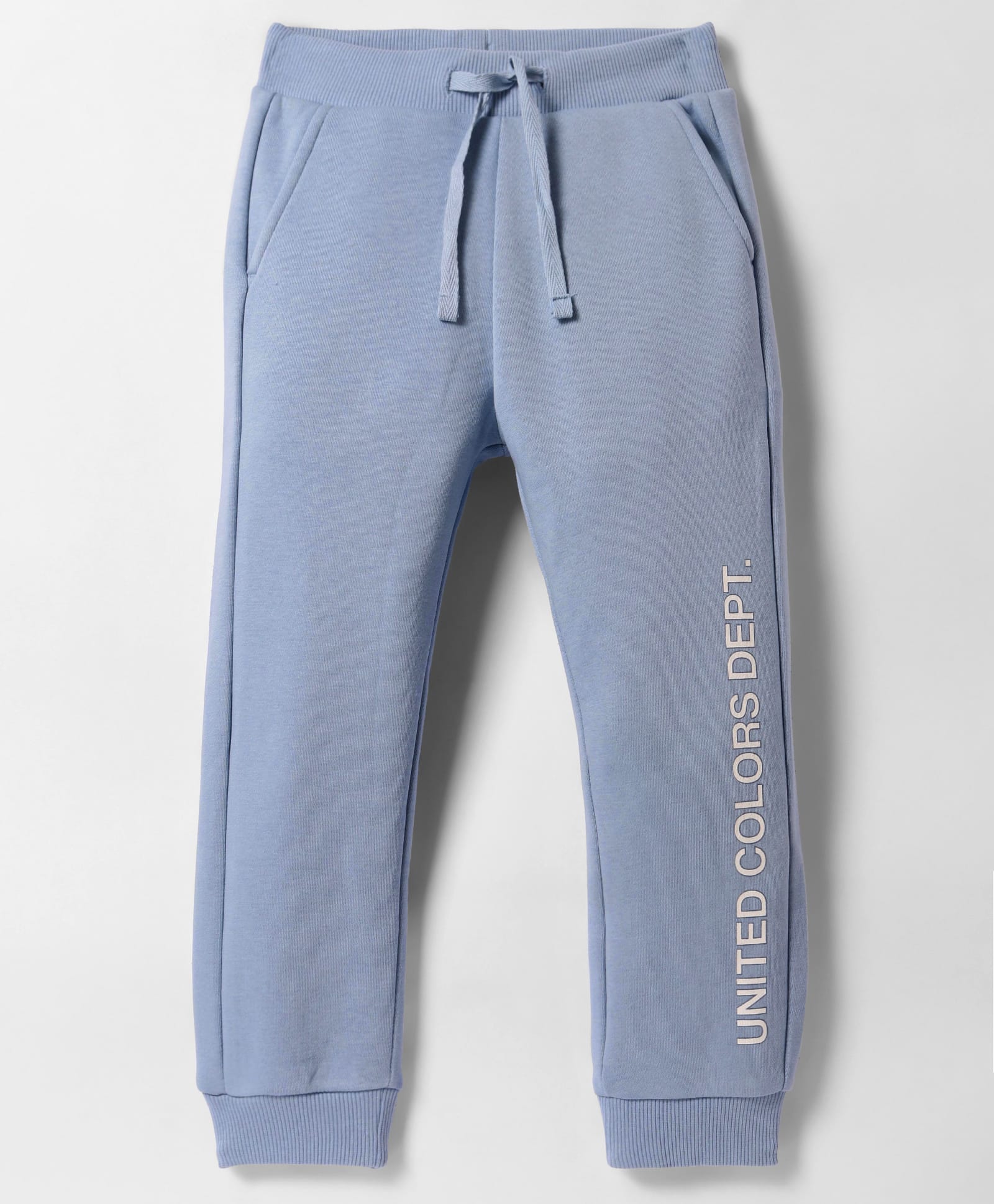 UCB Knit Full Length Lounge Pant with Brand Name Print - Blue-image-38